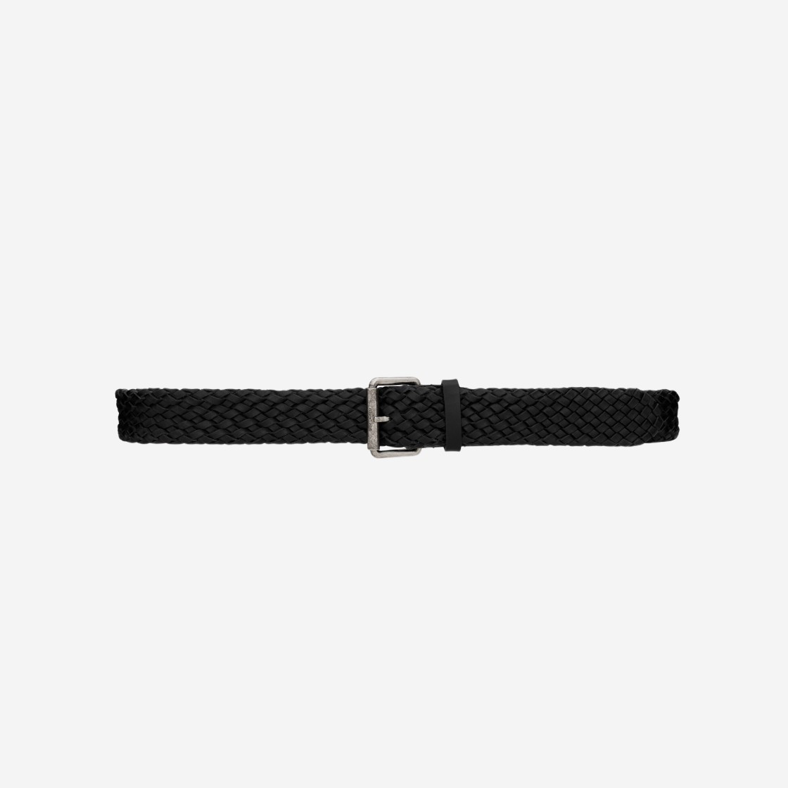 Saint Laurent Motorcycle Buckle in Vegetable-Tanned Leather Black 상세 이미지 1