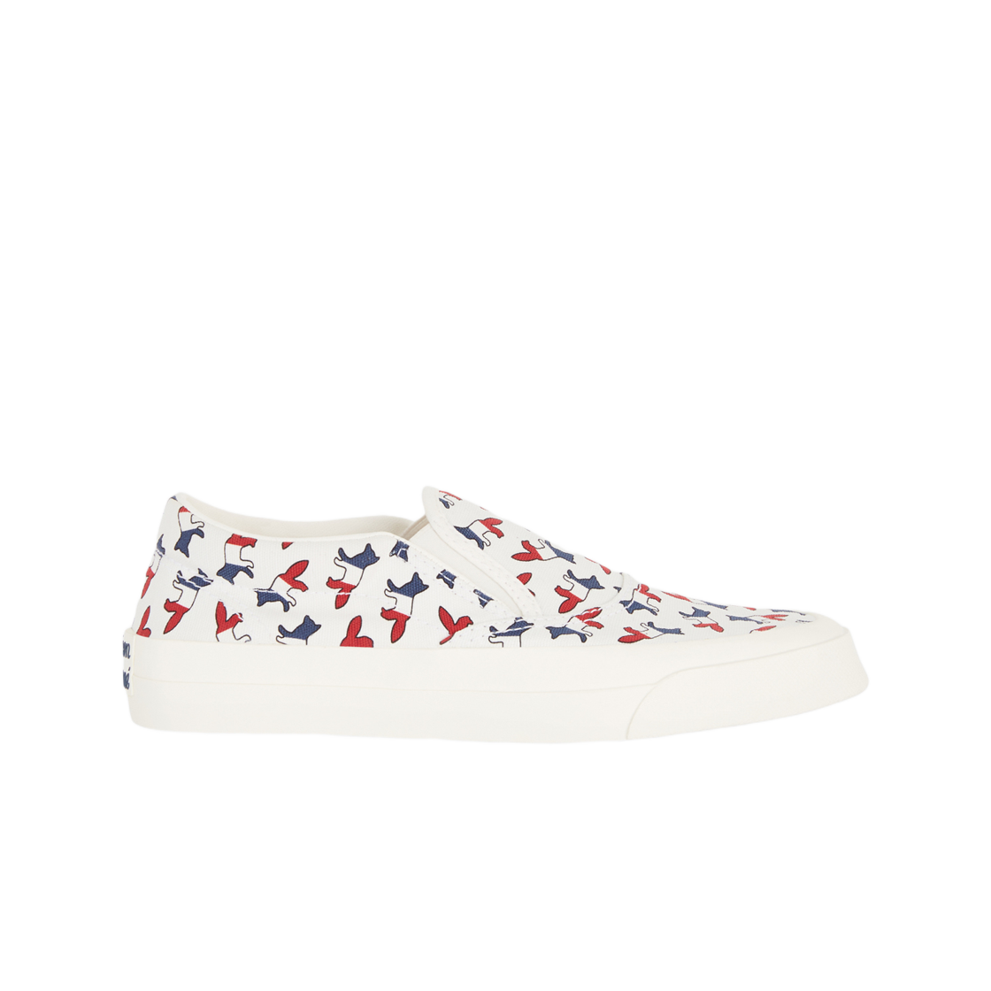 메종 키츠네 올오버 트라이컬러 폭스 슬립온 스니커즈 멀티컬러 프린트(Maison Kitsune All-Over Tricolor Fox Slip-On Sneakers Multicolor Print)