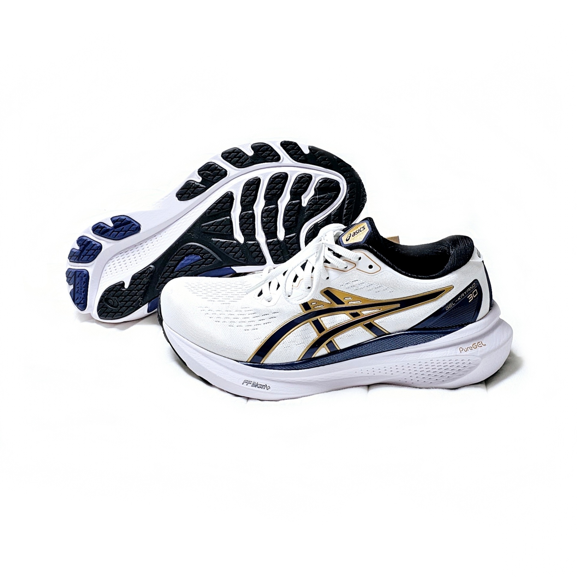 Asics Gel-Kayano 30 Anniversary White Deep Ocean 착용 스타일 - 1