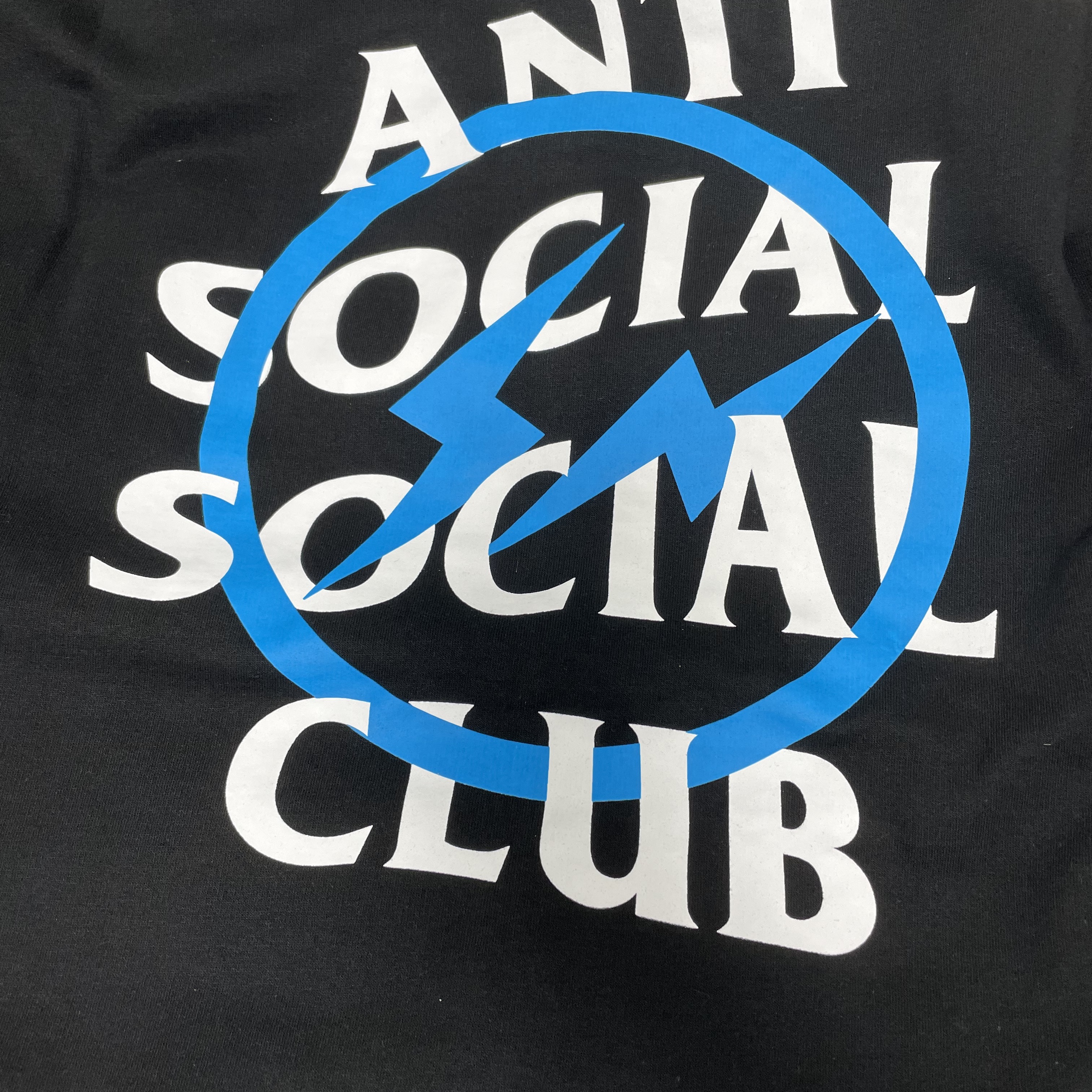 Anti Social Social Club x Fragment Bolt Hoodie Blue 착용 스타일