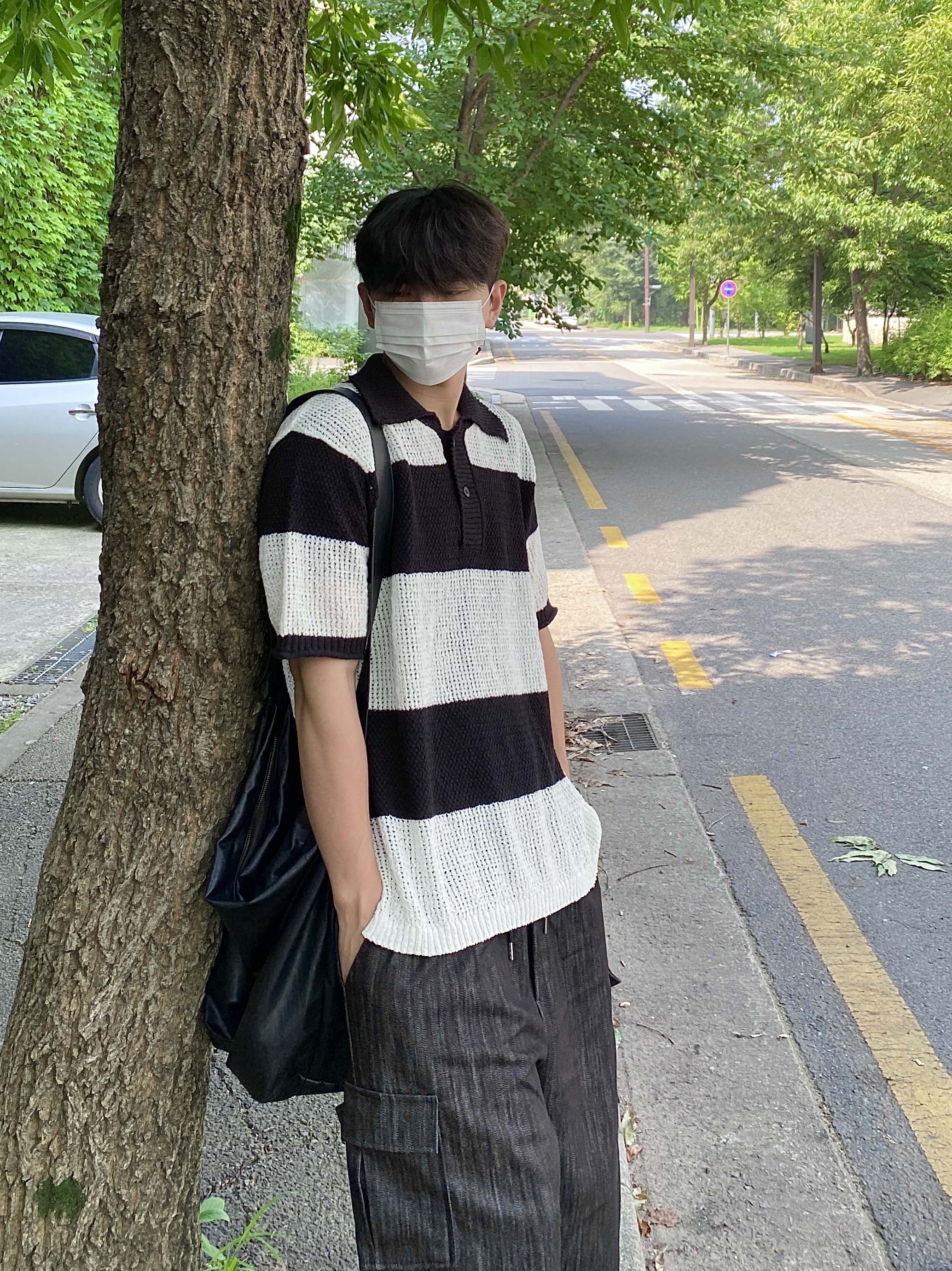 Maison Mihara Yasuhiro Blakey OG Sole Leather Low-top Sneakers Black 착용 스타일 - 1