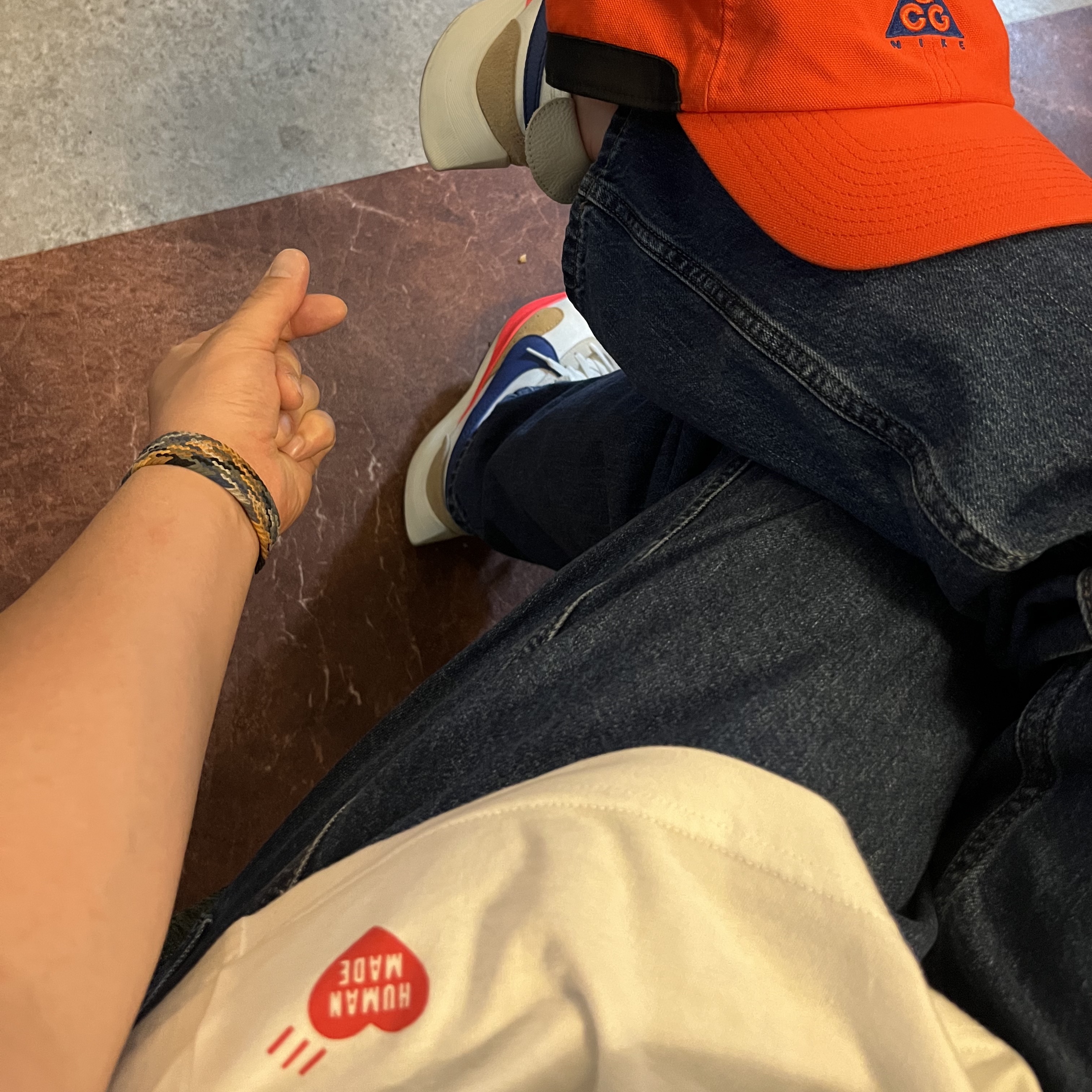 Human Made T-Shirts White (3 Pack), Nike ACG H86 Cap Habanero Red 착용 스타일