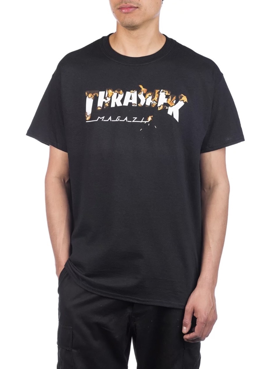 Thrasher Intro Burner T-Shirts Black 착용 스타일