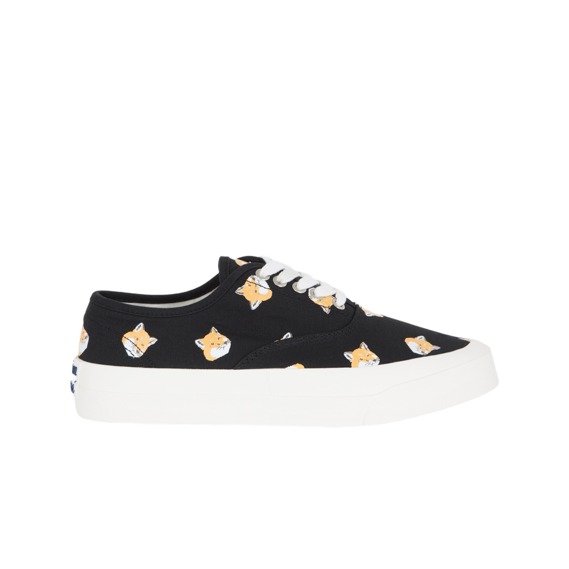 DU04705WW9001-BK Maison Kitsune All Over Fox Head Laced Sneaker Black