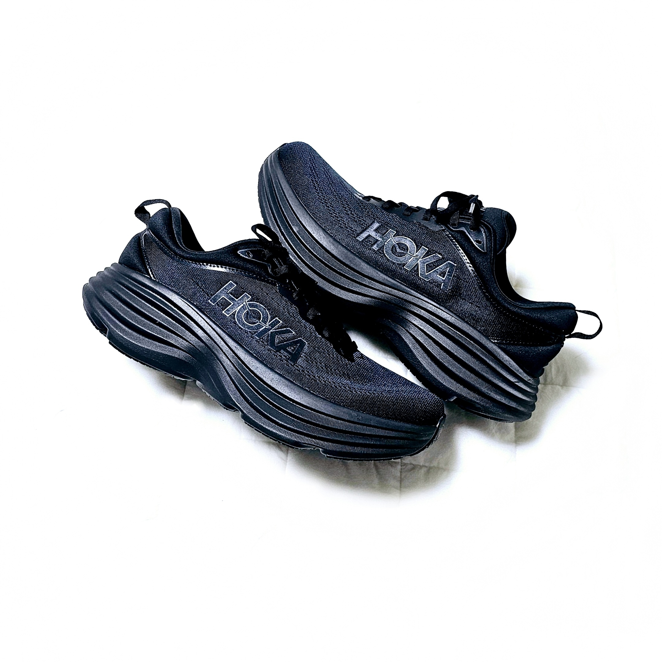 Hoka Bondi 8 Black - Wide 착용 스타일 - 4