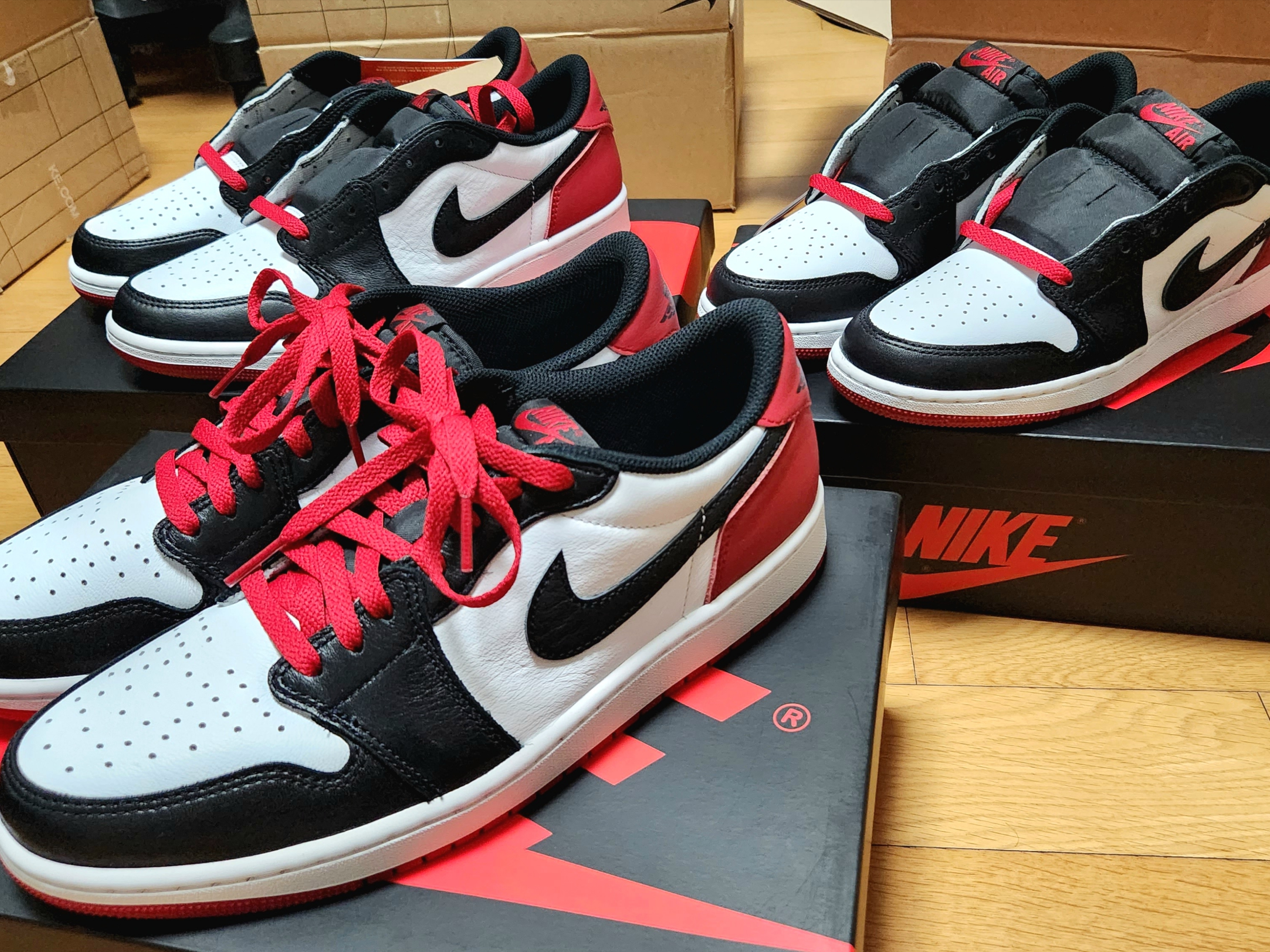 Jordan 1 Retro Low OG Black Toe, (GS) Jordan 1 Retro Low OG Black Toe 착용 스타일