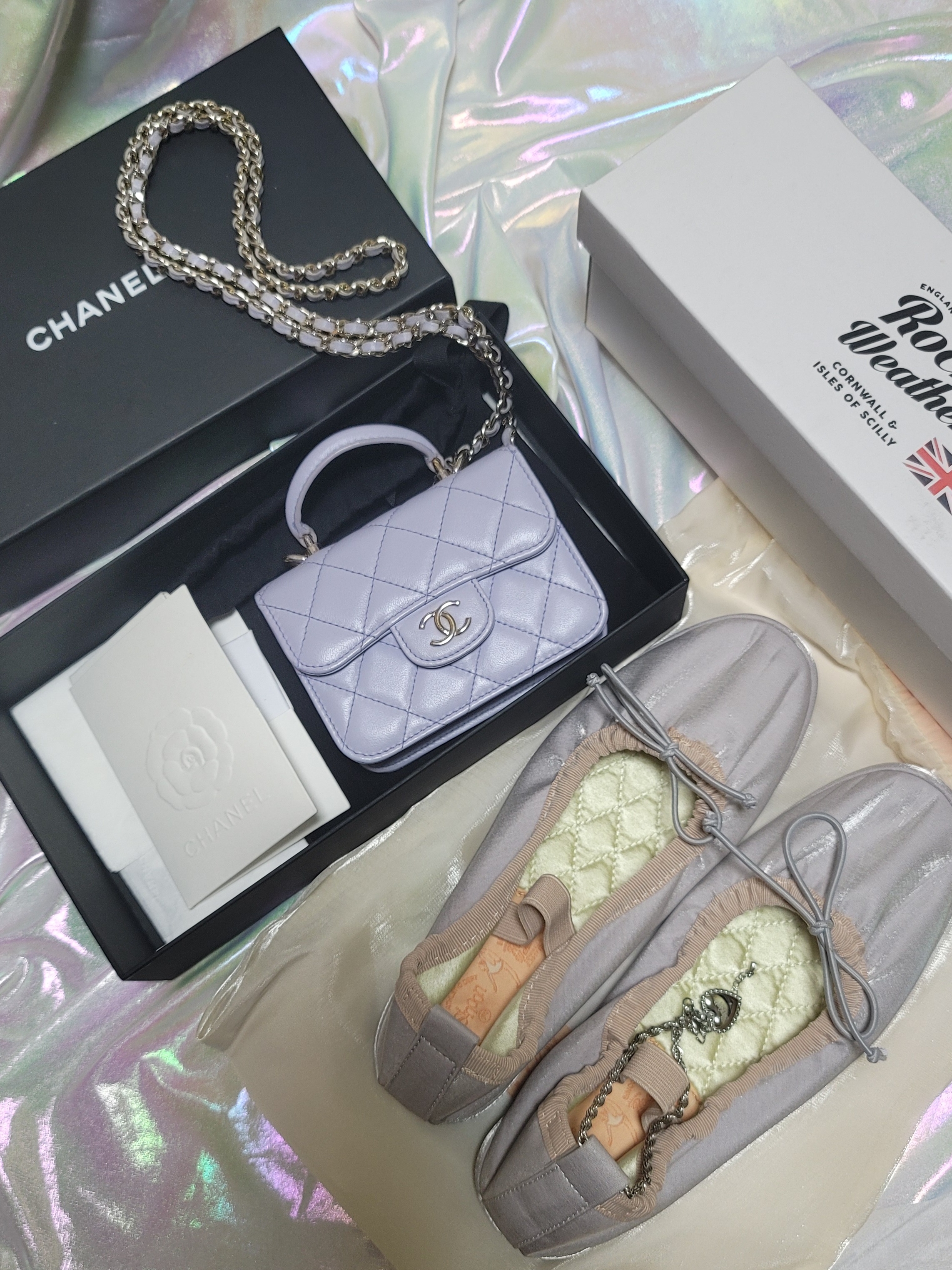 Jellycat Bashful Bunny Bag Charm Tulip, (W) Rockfishweatherwear x Sinoon Wisley Scrunch Flat Silver 착용 스타일 - 5