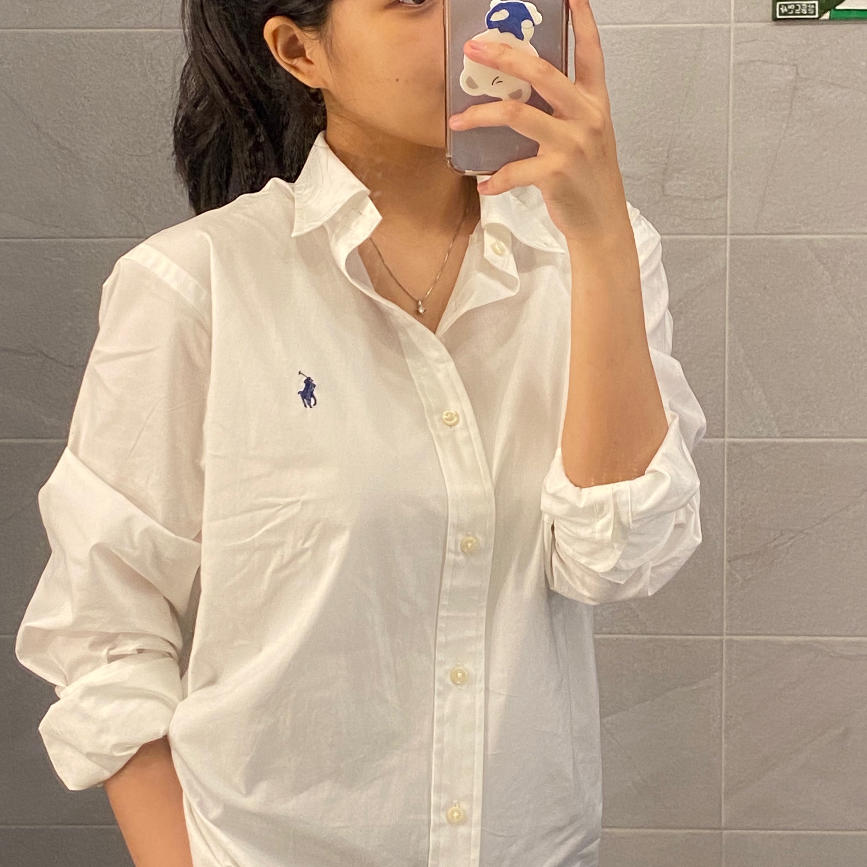 [30% 적립] Polo Ralph Lauren Classic Fit Garment Dyed Oxford Shirt White 착용 스타일 - 1