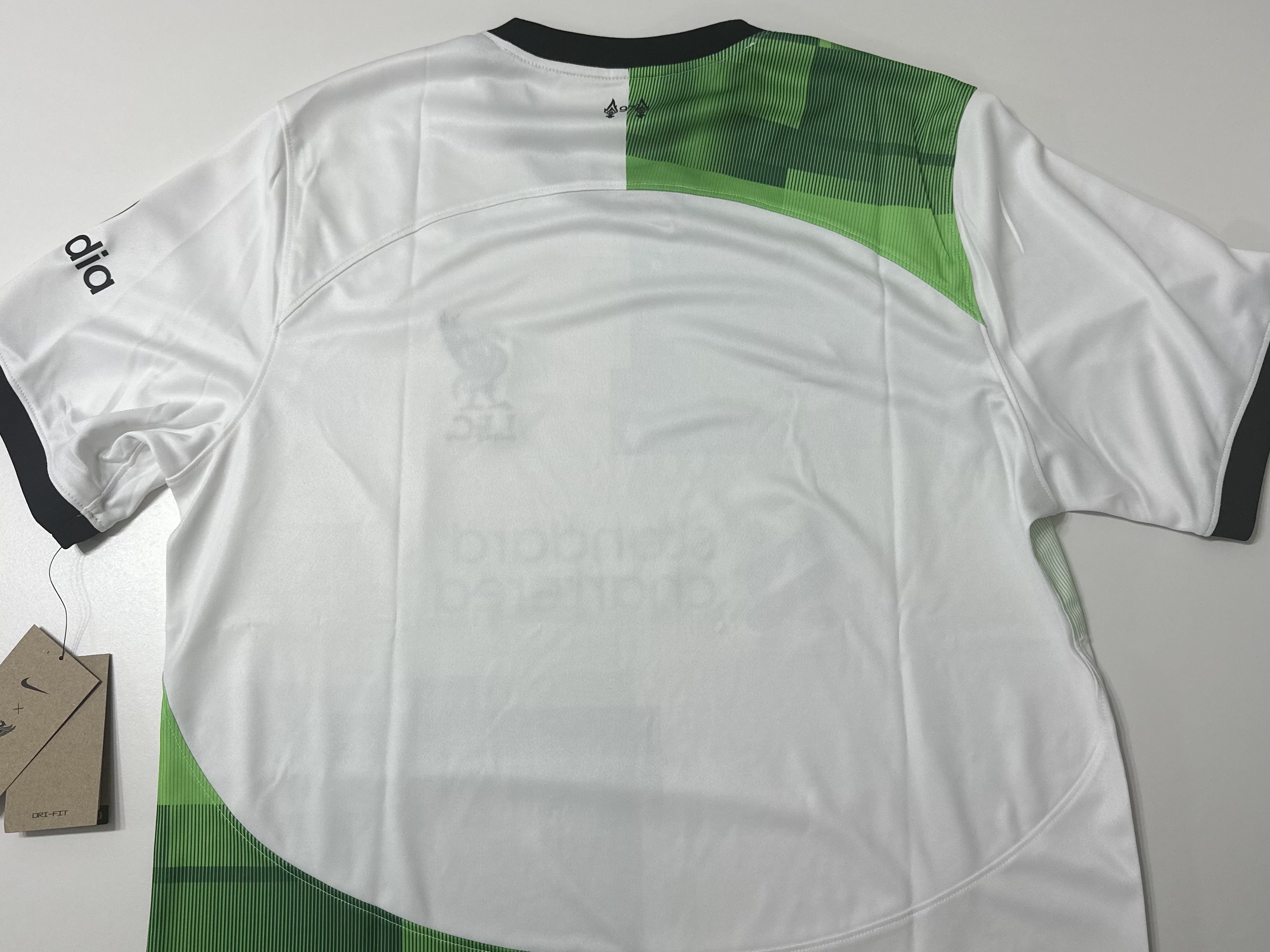 Nike Liverpool FC 2023/24 Dri-Fit Stadium Away Jersey White Green Spark (Non Marking Ver.) 착용 스타일 - 2