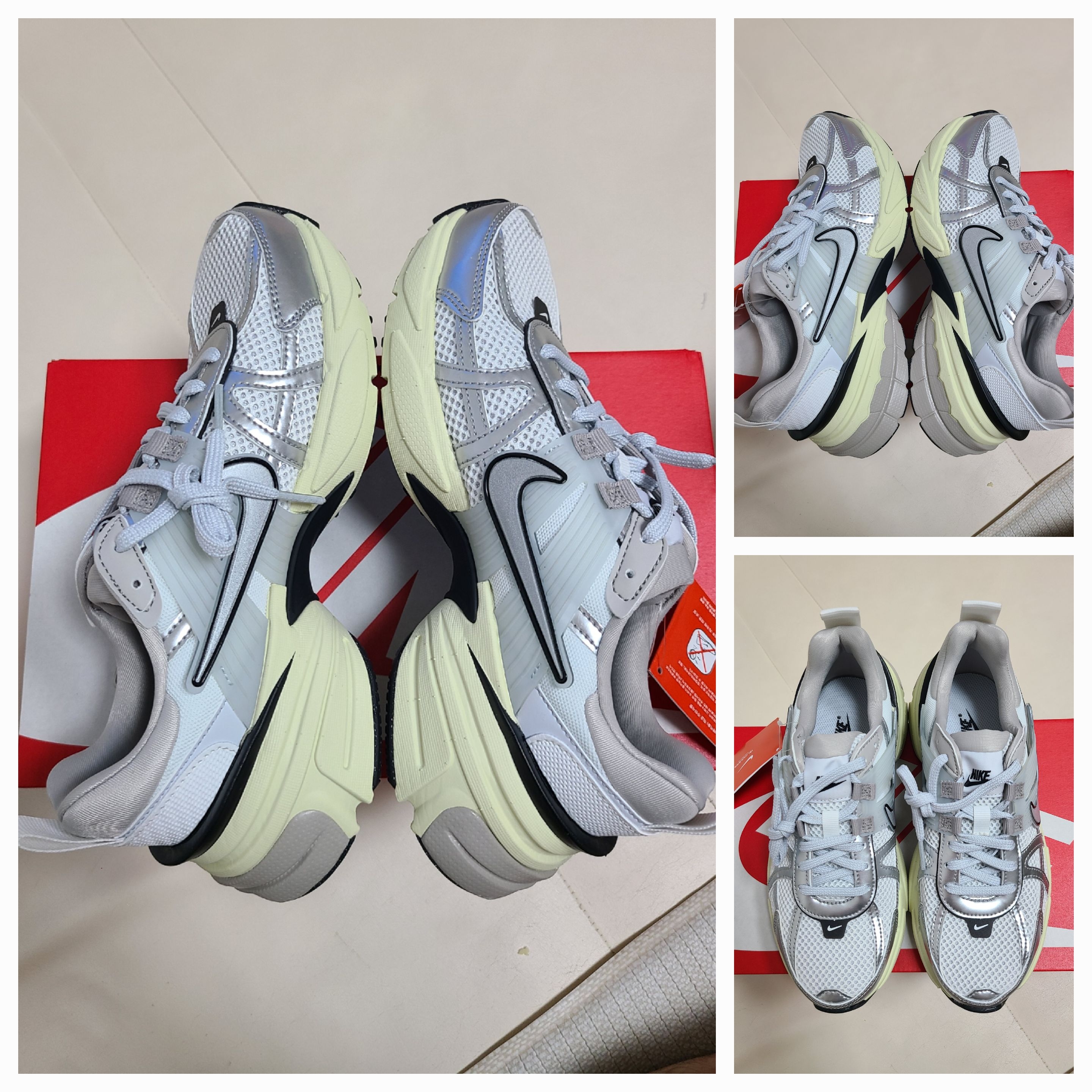 Nike V2K Run Summit White Metallic Silver 착용 스타일