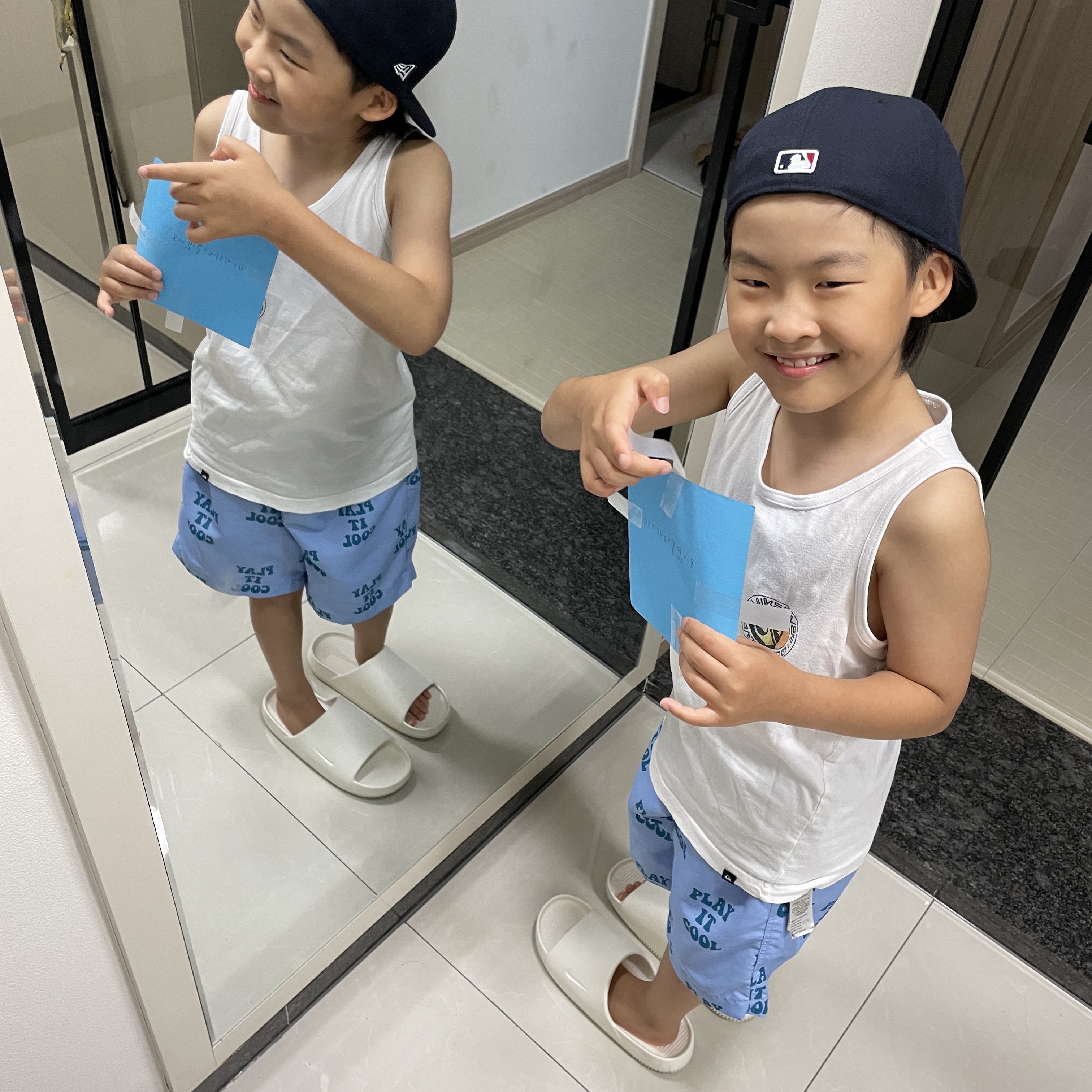 Nike Calm Slide Sail 착용 스타일