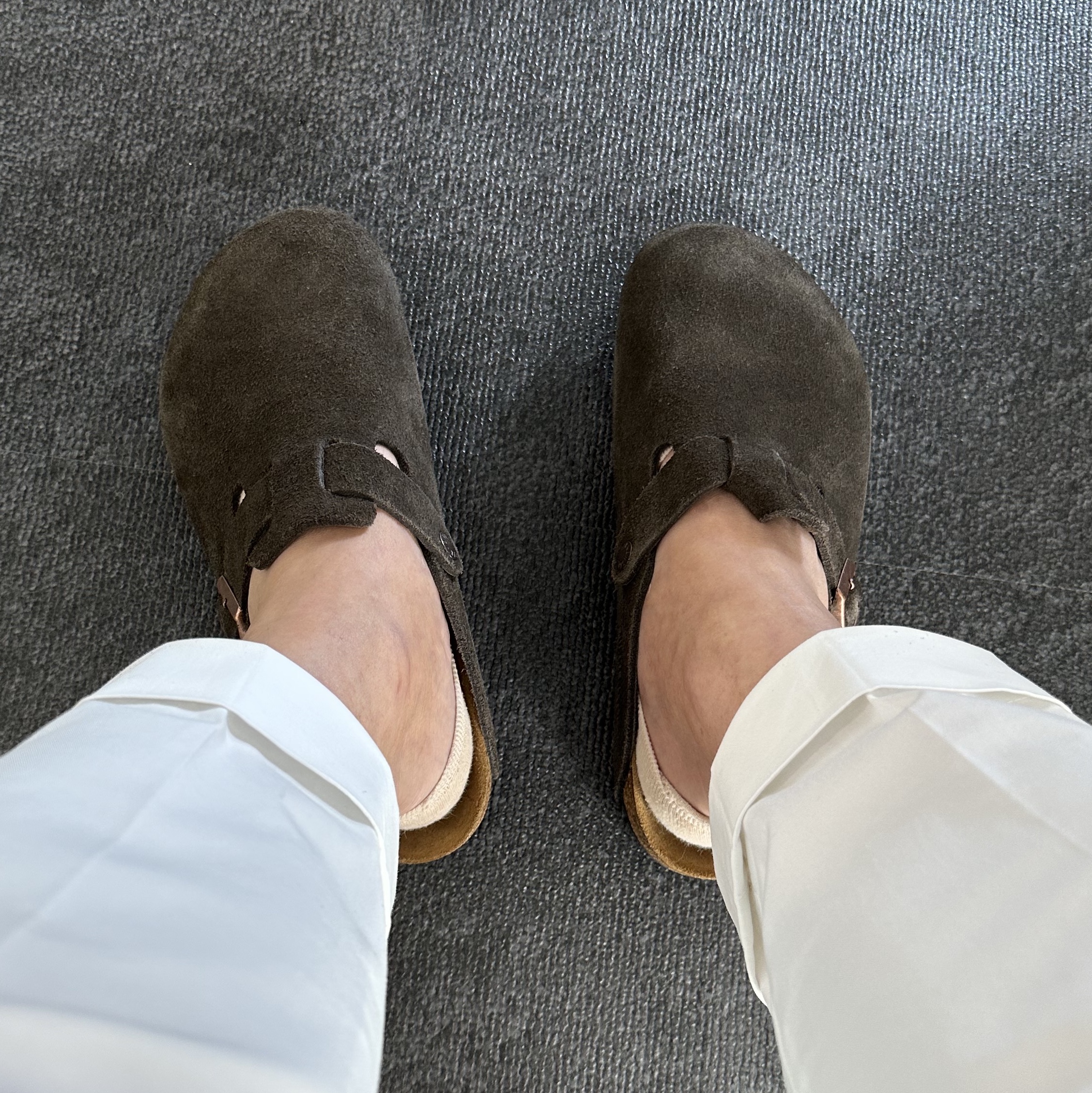 Birkenstock Boston Soft Footbed Mocha - Regular 착용 스타일