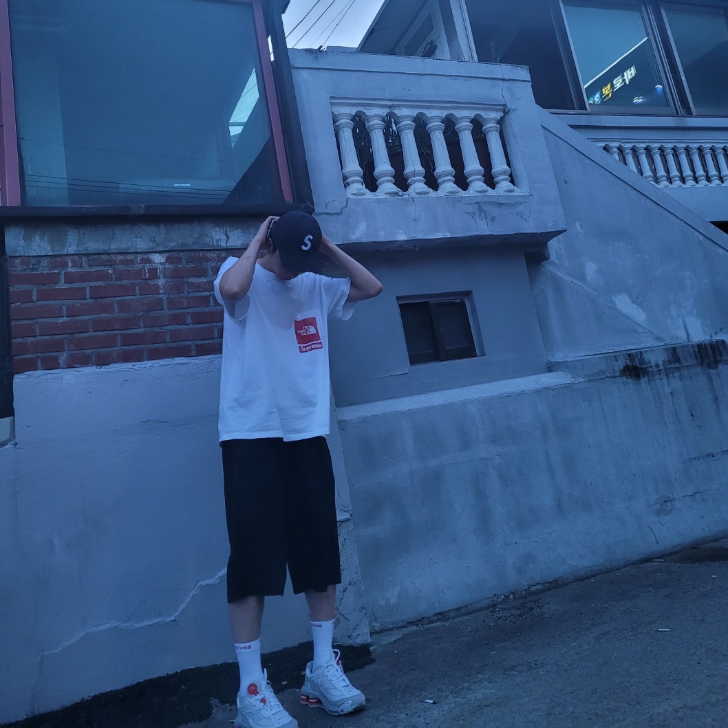 Supreme Cordura Ripstop S Logo 6-Panel Black - 23SS, Supreme x The North Face Printed Pocket T-Shirt White - 23SS 착용 스타일
