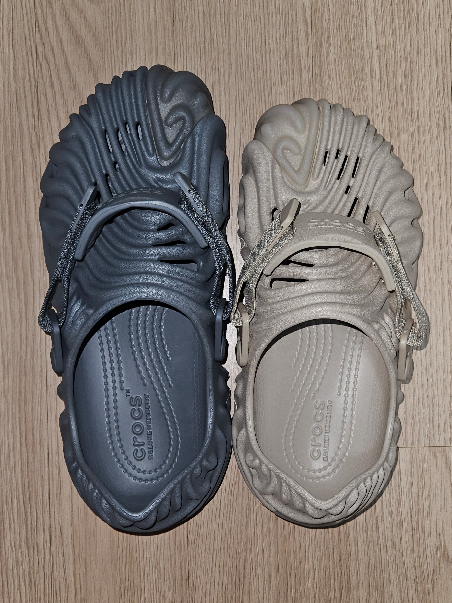 Crocs x Salehe Bembury Pollex Clog Niagara, Crocs x Salehe Bembury Pollex Clog Horchata 착용 스타일
