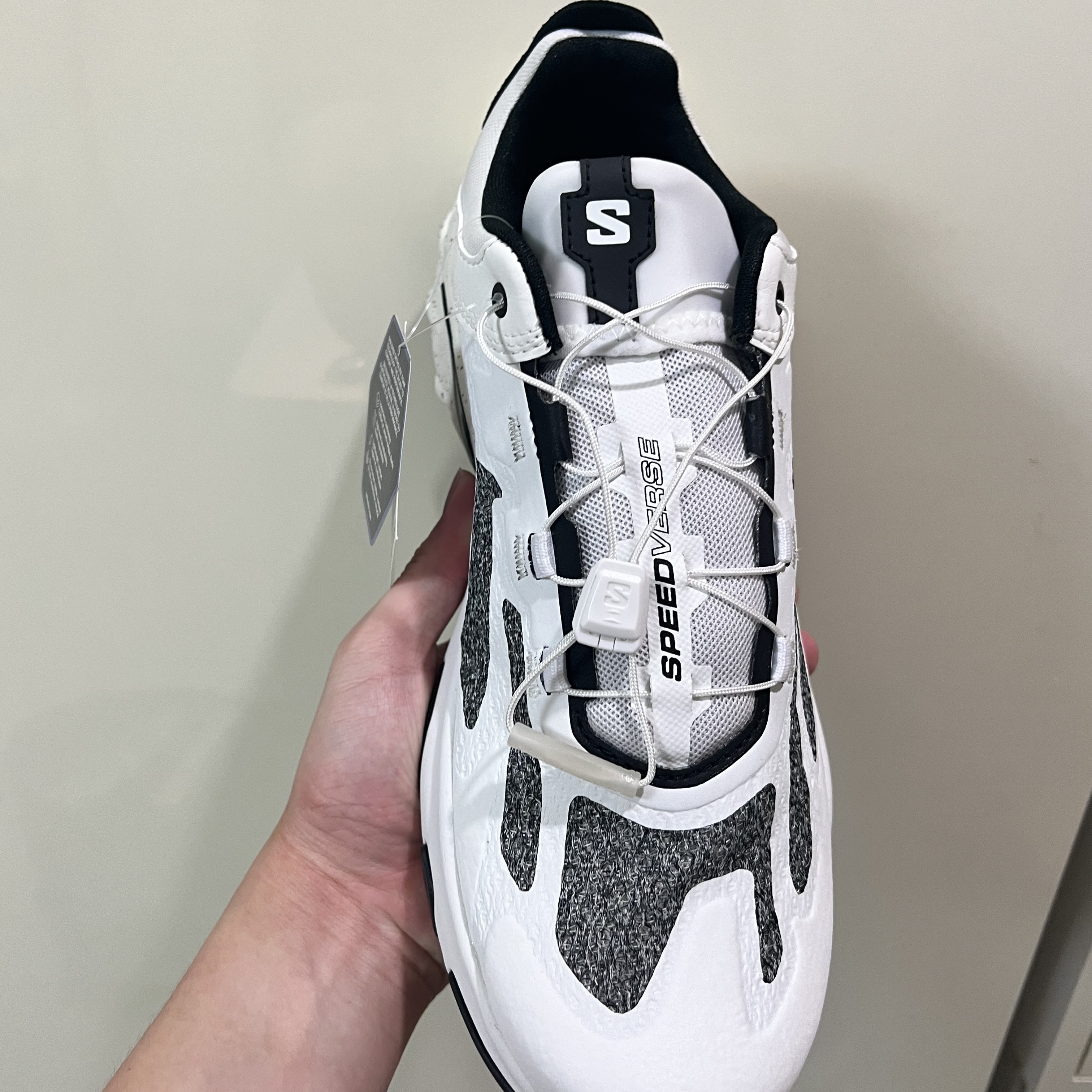 Salomon Speedverse PRG White Vanilla Ice 착용 스타일 - 2