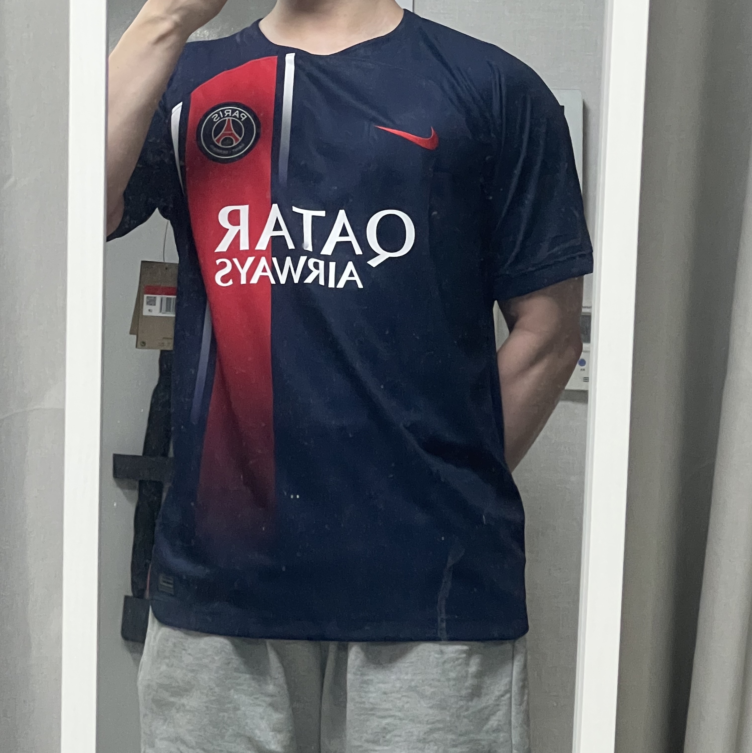 Nike Paris Saint-Germain 2023/24 Dri-Fit Stadium Home Jersey Midnight Navy (Non Marking Ver.) 착용 스타일