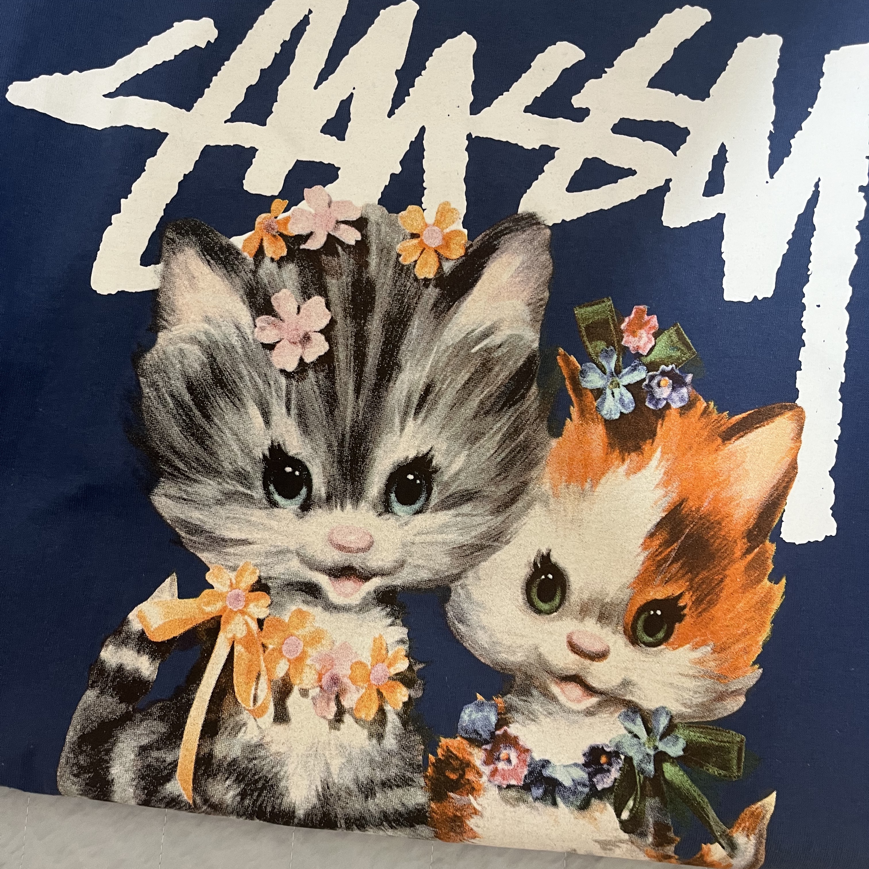 Stussy Kittens T-Shirt Midnight 착용 스타일