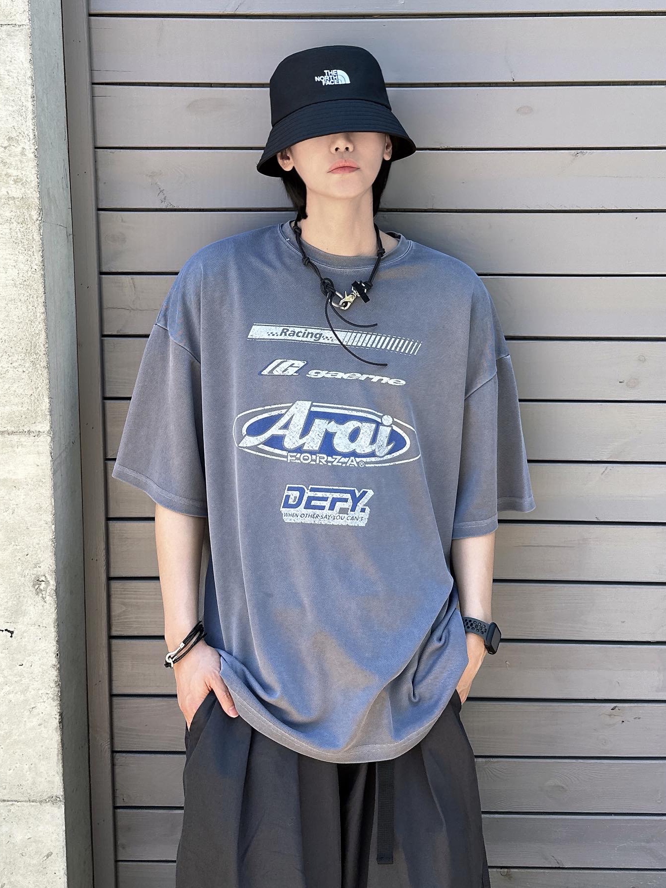 Asics GT-2160 White Illusion Blue, Our Legacy Ladon Leather Keychain Black 착용 스타일 - 3