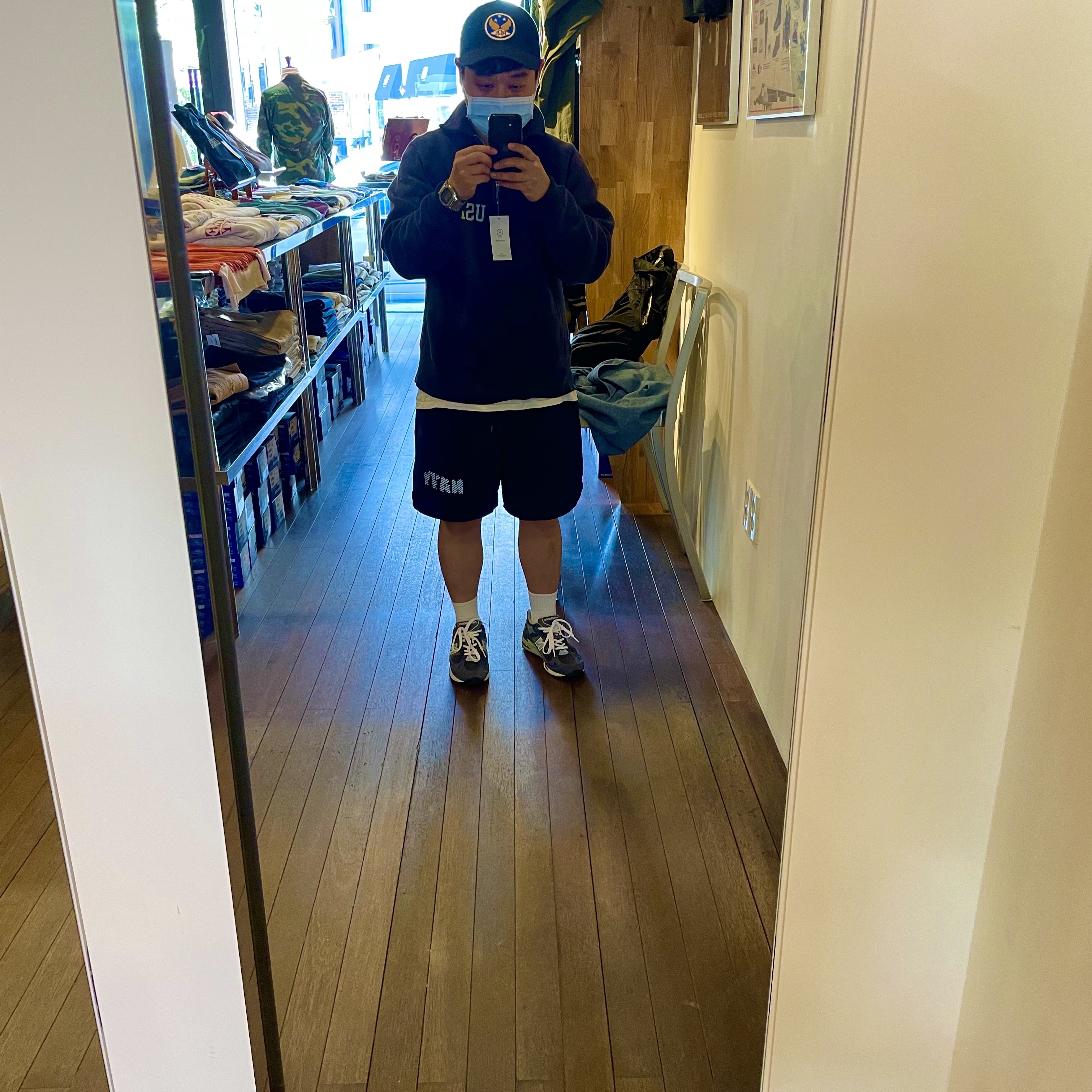 Double RL Garment Dyeing Twill Ball Cap Indigo, Casio G-Shock GMW-B5000D-1 착용 스타일 - 1