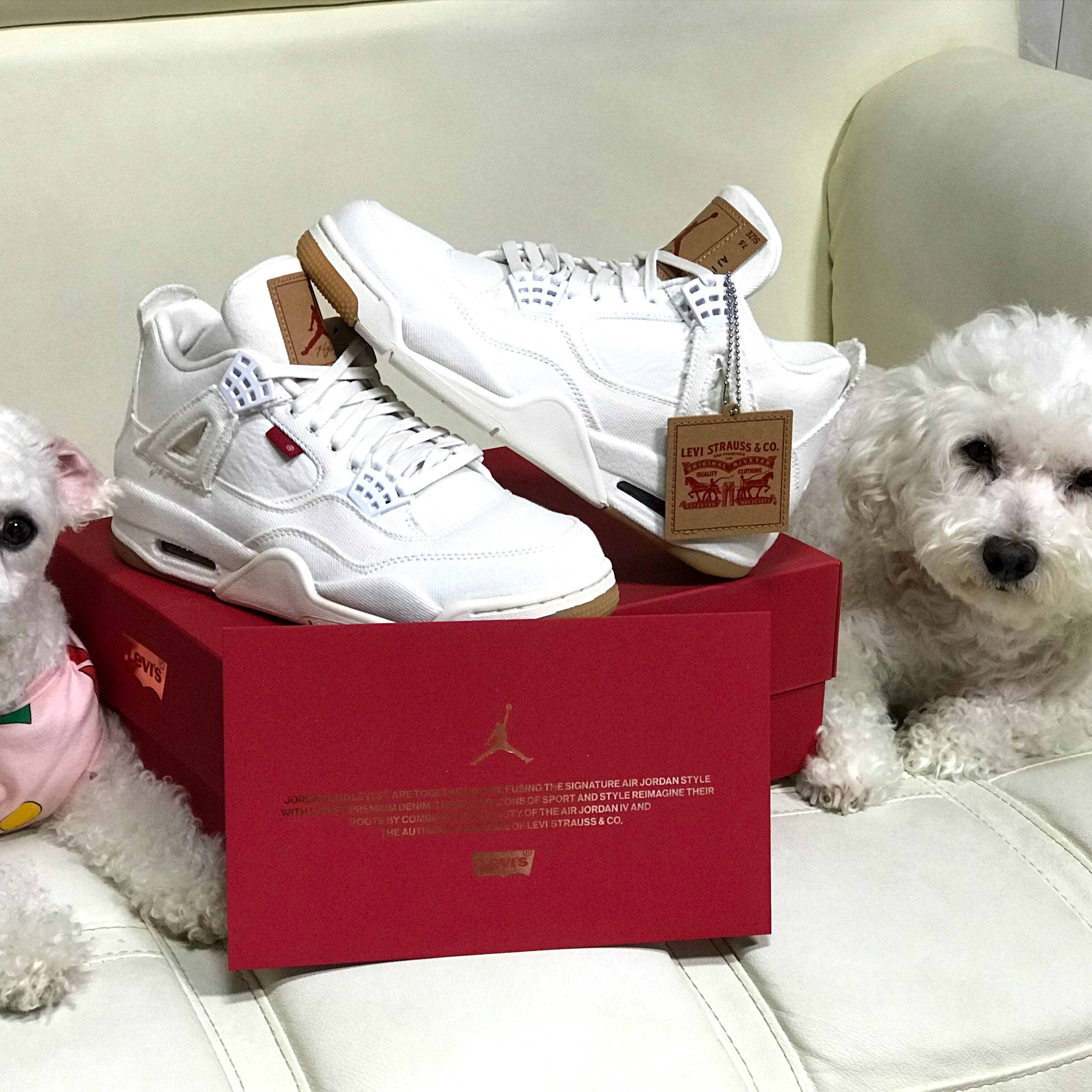 Jordan 4 x Levi's Retro White Denim (Blank Tag) 착용 스타일 - 1
