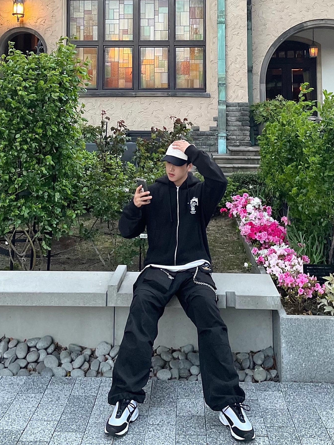 Project G/R Convertible Tactical Pants Black, Stussy Metal Bent Crown Keychain Silver 착용 스타일 - 3
