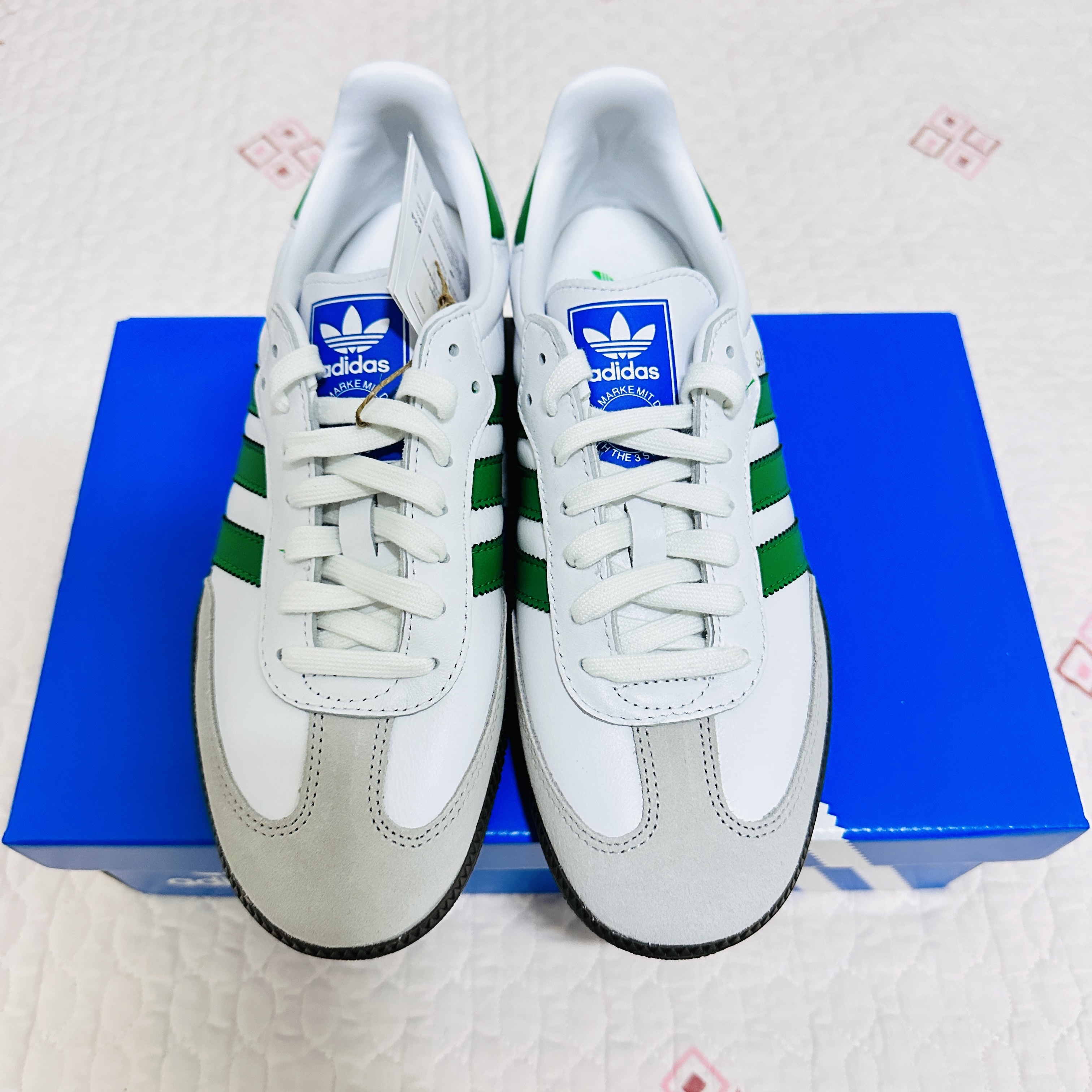 Adidas Samba OG White Green 착용 스타일 - 1