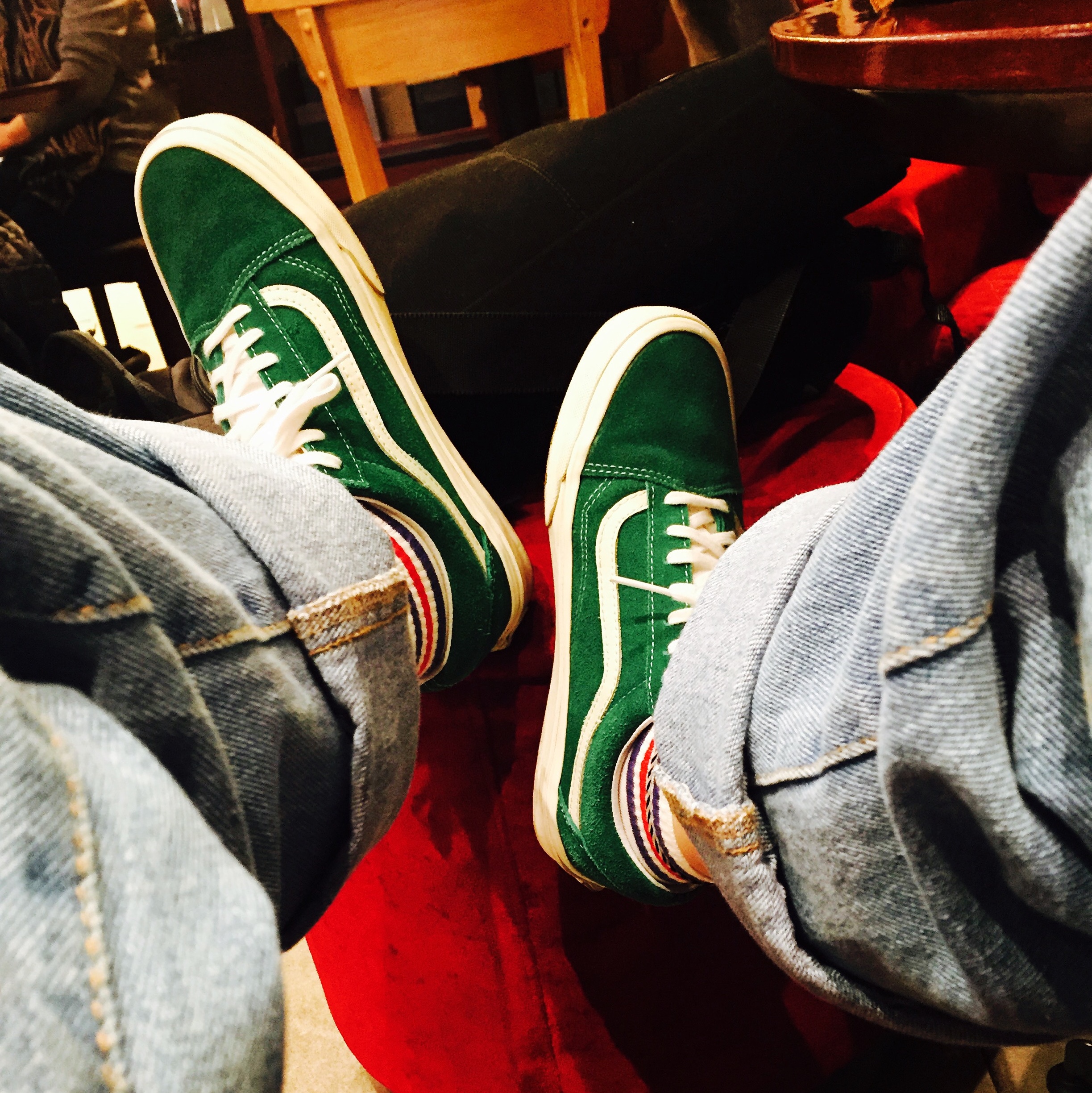 Vans Old Skool Vintage Evergreen 착용 스타일