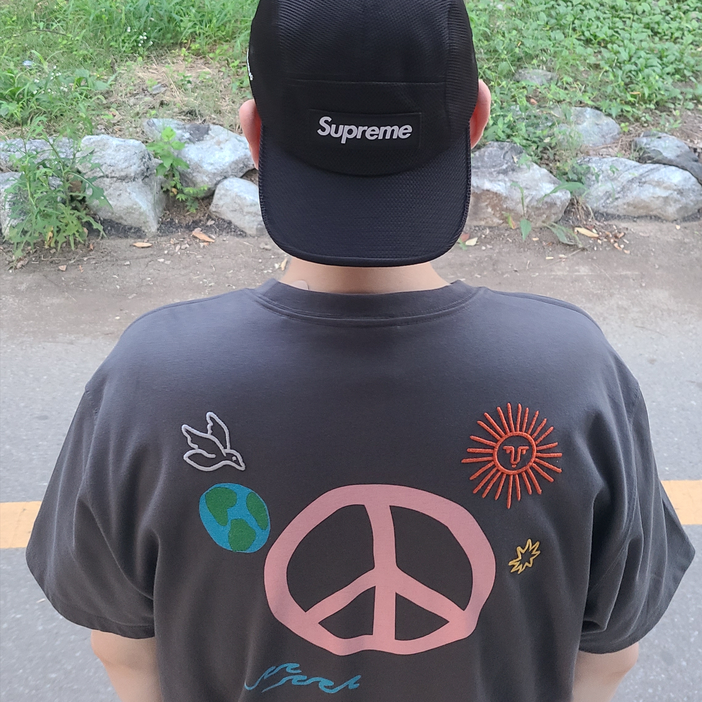Supreme Mesh Cordura Camp Cap Black - 23SS 착용 스타일