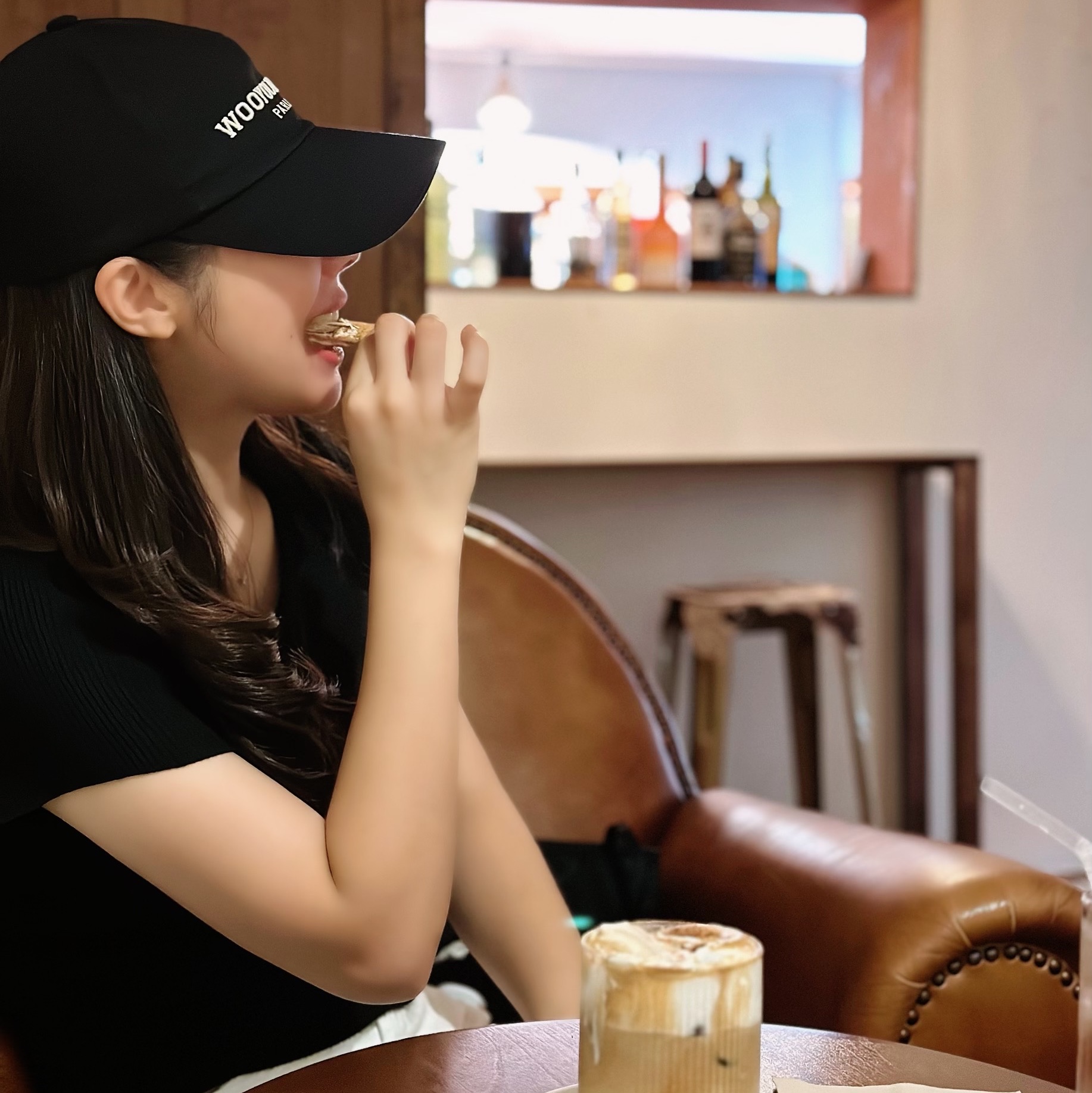 Wooyoungmi Embroidered Ball Cap Black - 23SS 착용 스타일