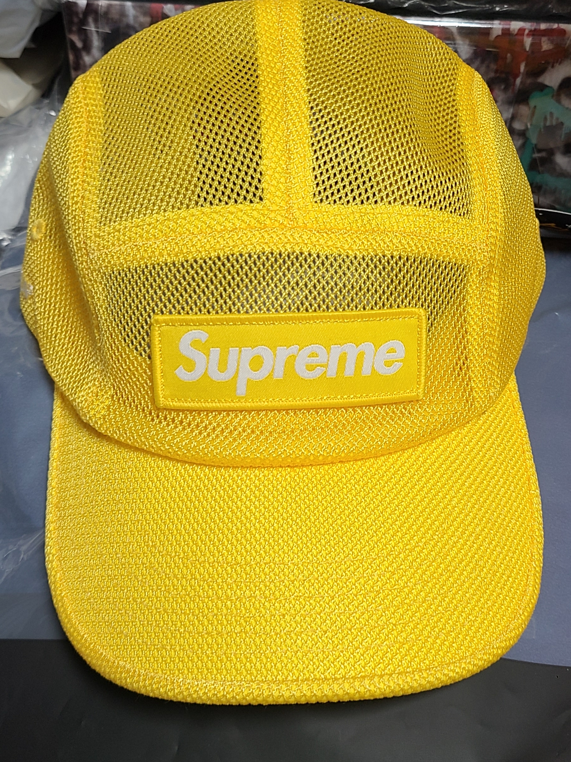 Supreme Mesh Cordura Camp Cap Yellow - 23SS 착용 스타일