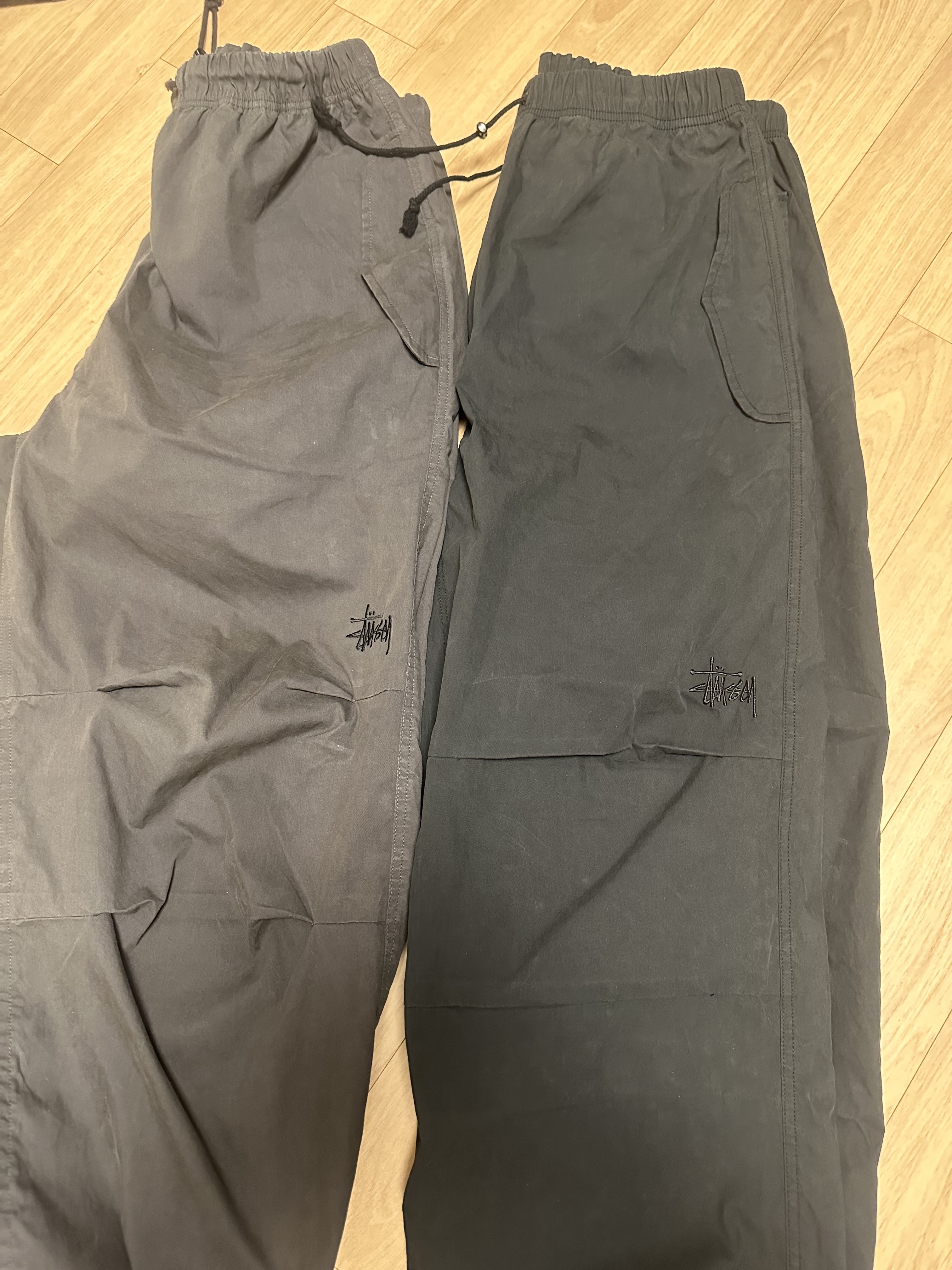 Stussy Nyco Over Trousers Black 착용 스타일 - 2