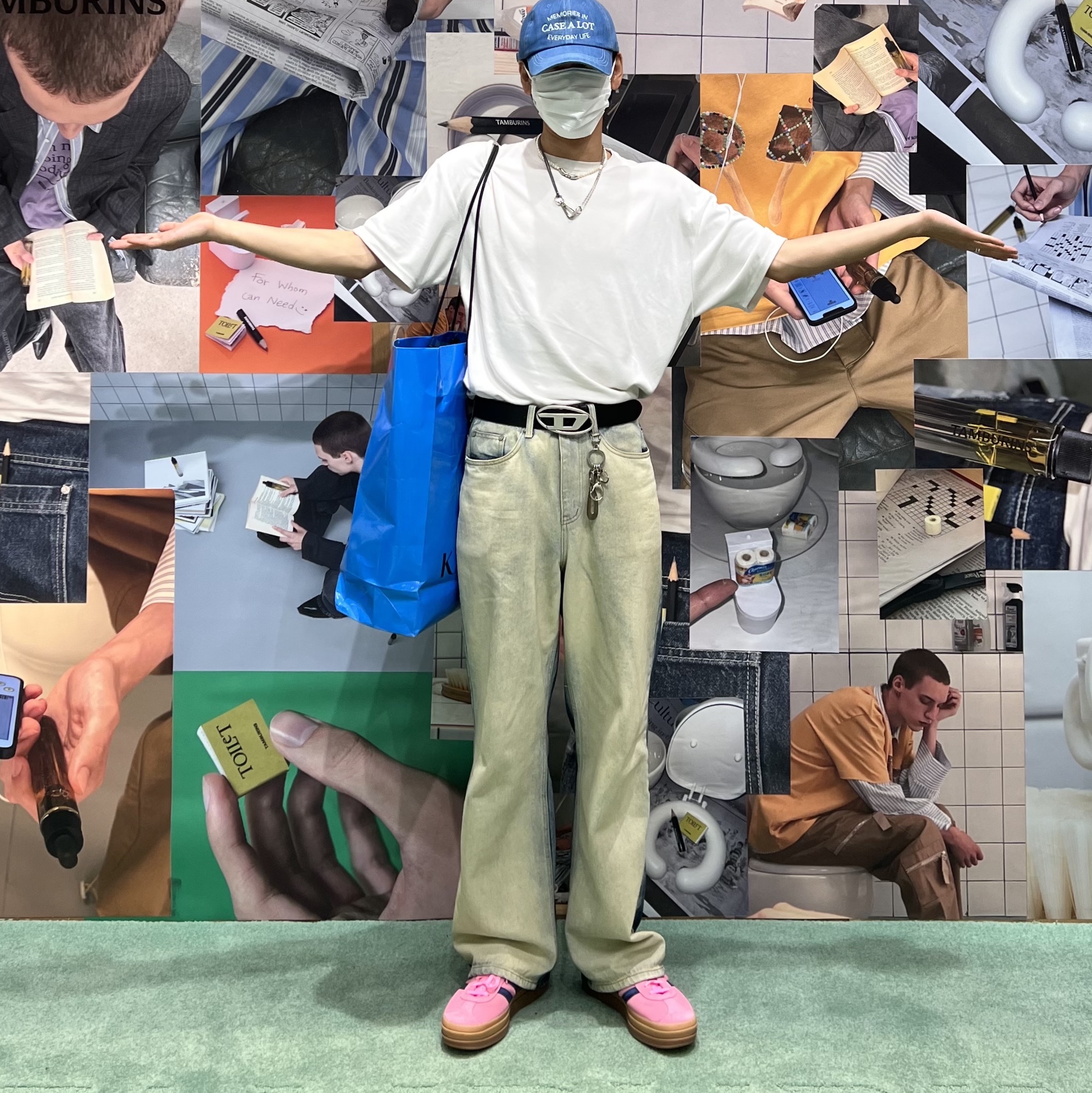 (W) Adidas Gazelle Bold Pink Glow Victory Blue 착용 스타일 - 3