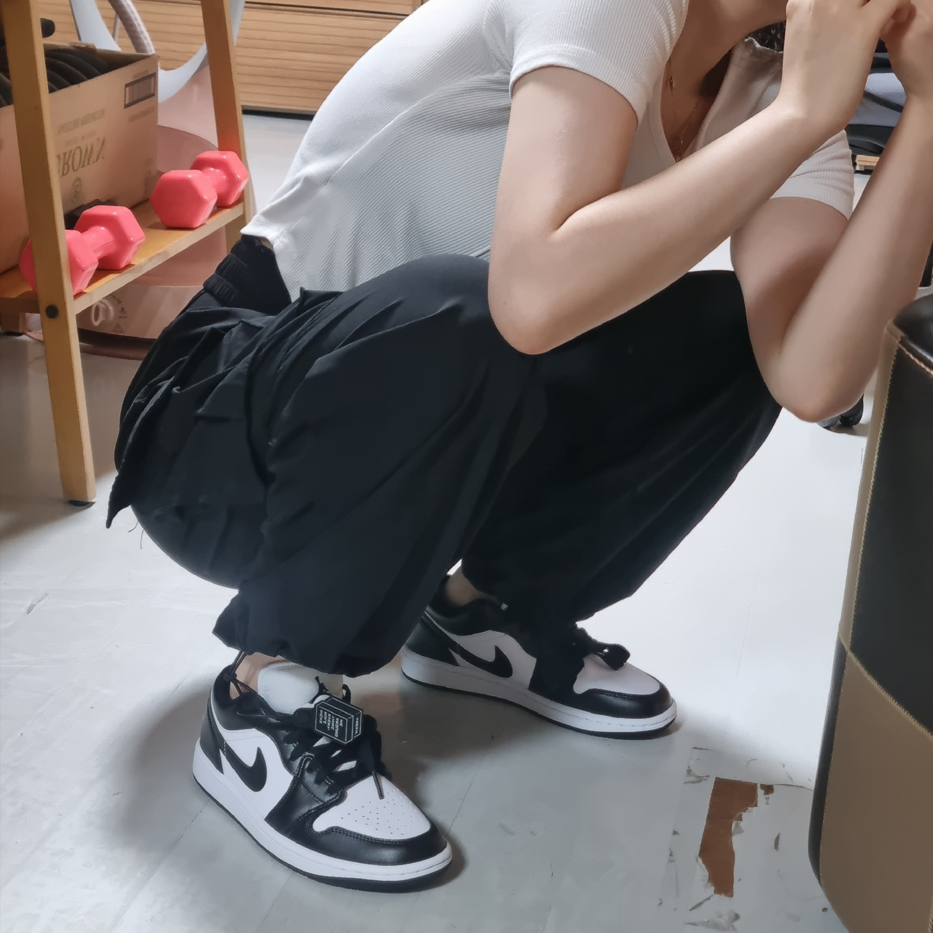 (W) Jordan 1 Low Black and White 착용 스타일 - 1