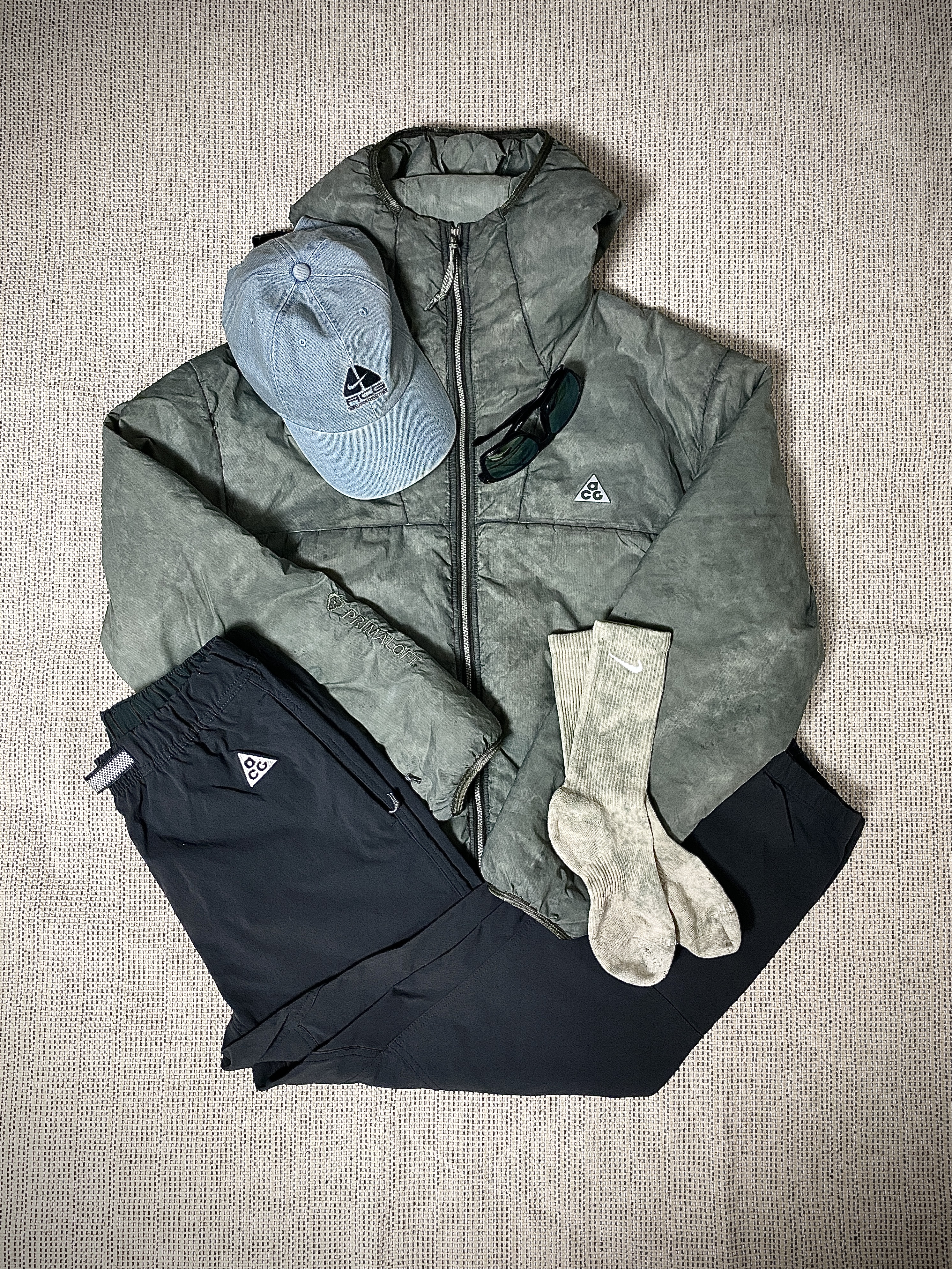 Supreme x Nike ACG Denim 6-Panel Washed Blue - 22FW, Nike NRG ACG Therma-Fit ADV Rope De Dope Light Army - Asia 착용 스타일 - 4