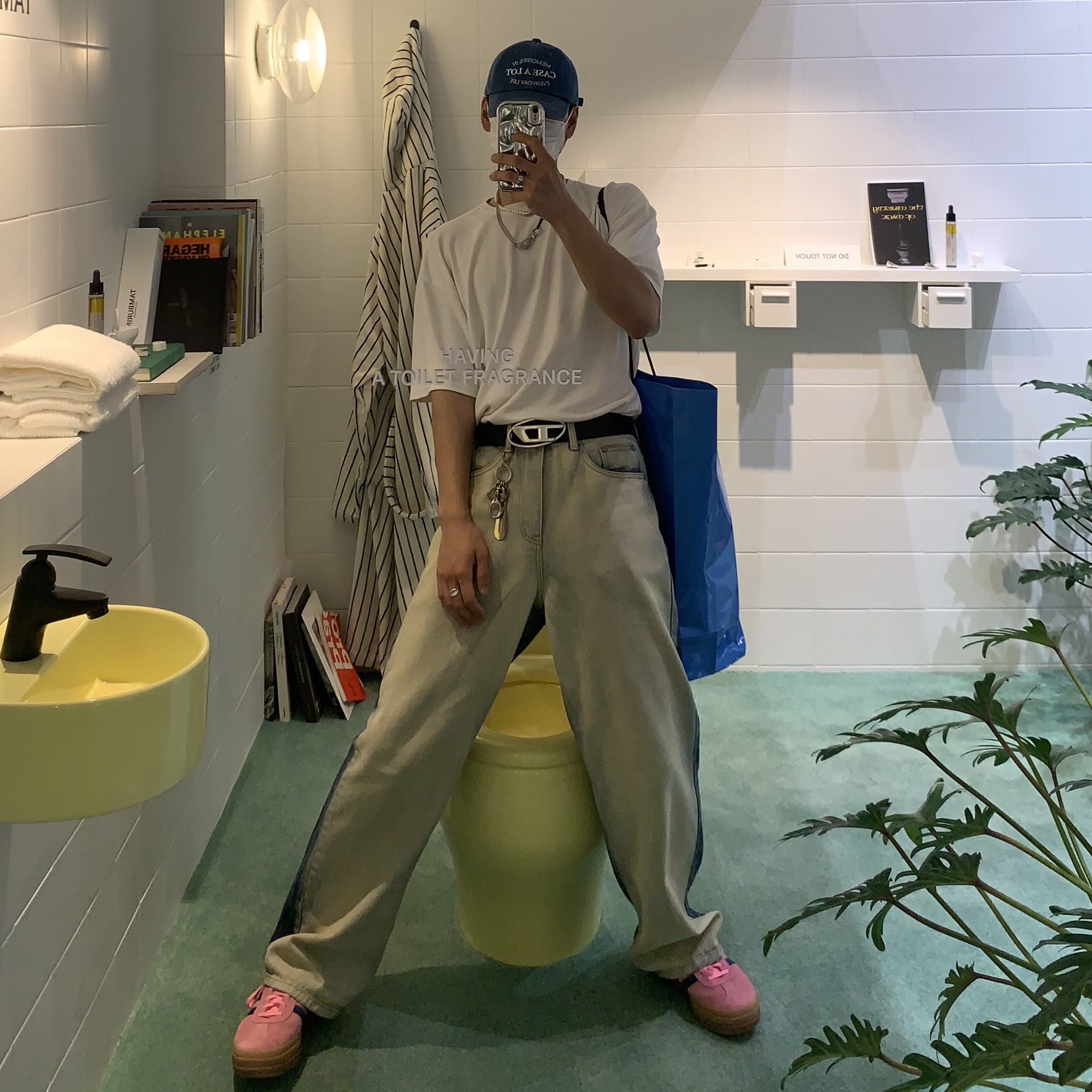 (W) Adidas Gazelle Bold Pink Glow Victory Blue 착용 스타일 - 4