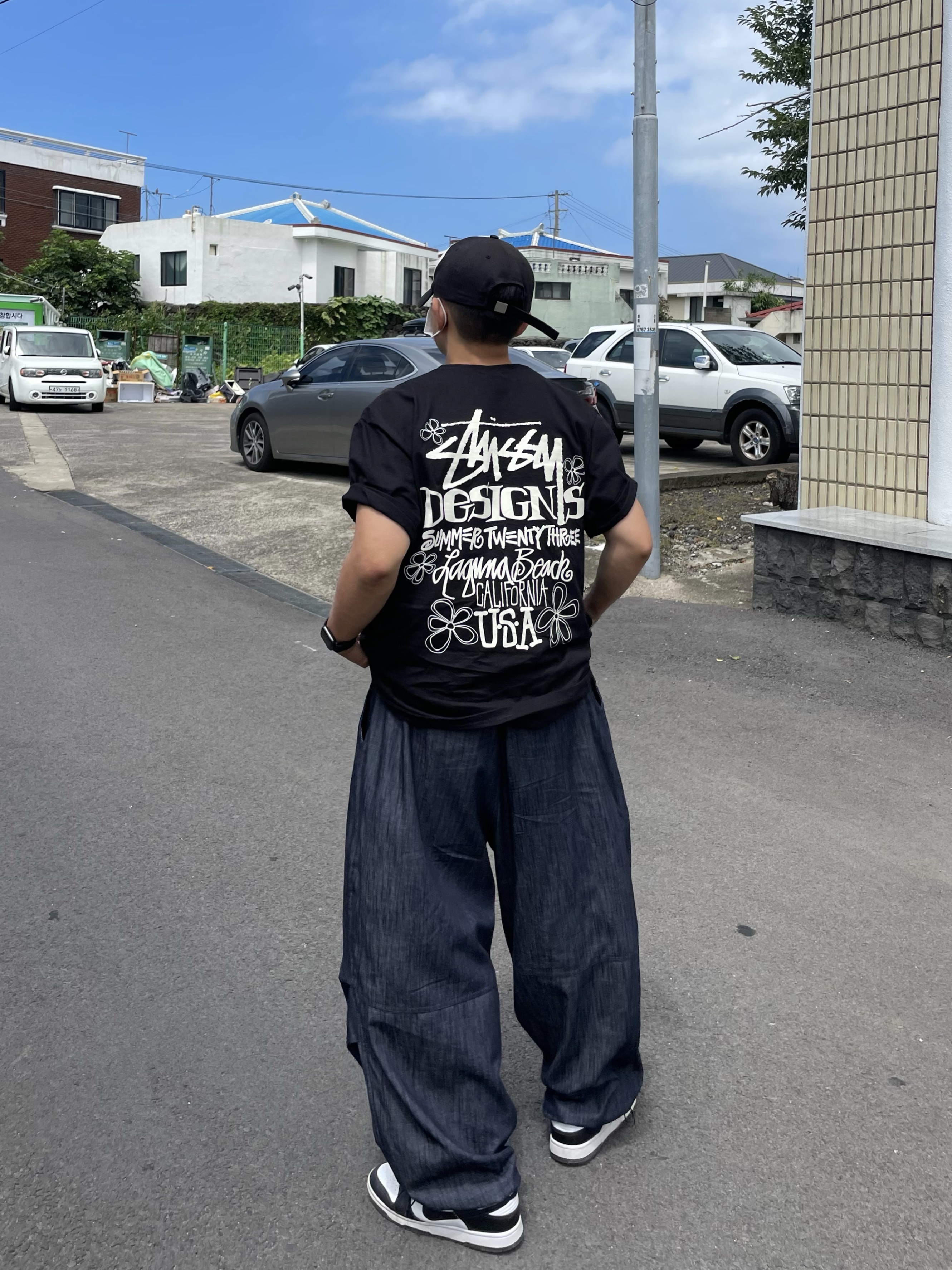 Stussy Summer LB T-Shirt Black, Nike Dunk Low Retro Black 착용 스타일 - 2