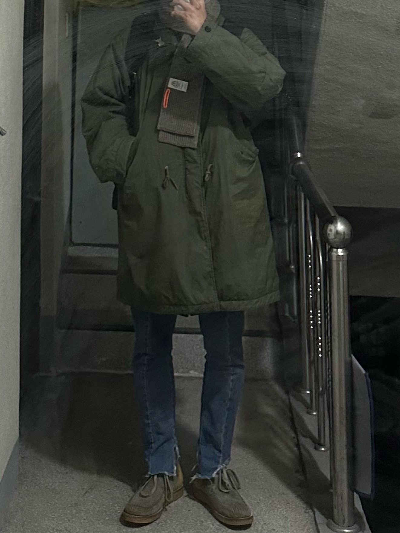 Andersen Andersen Wide Scarf Natural Taupe, New Balance 992 Made in USA Grey - D Standard 착용 스타일 - 2