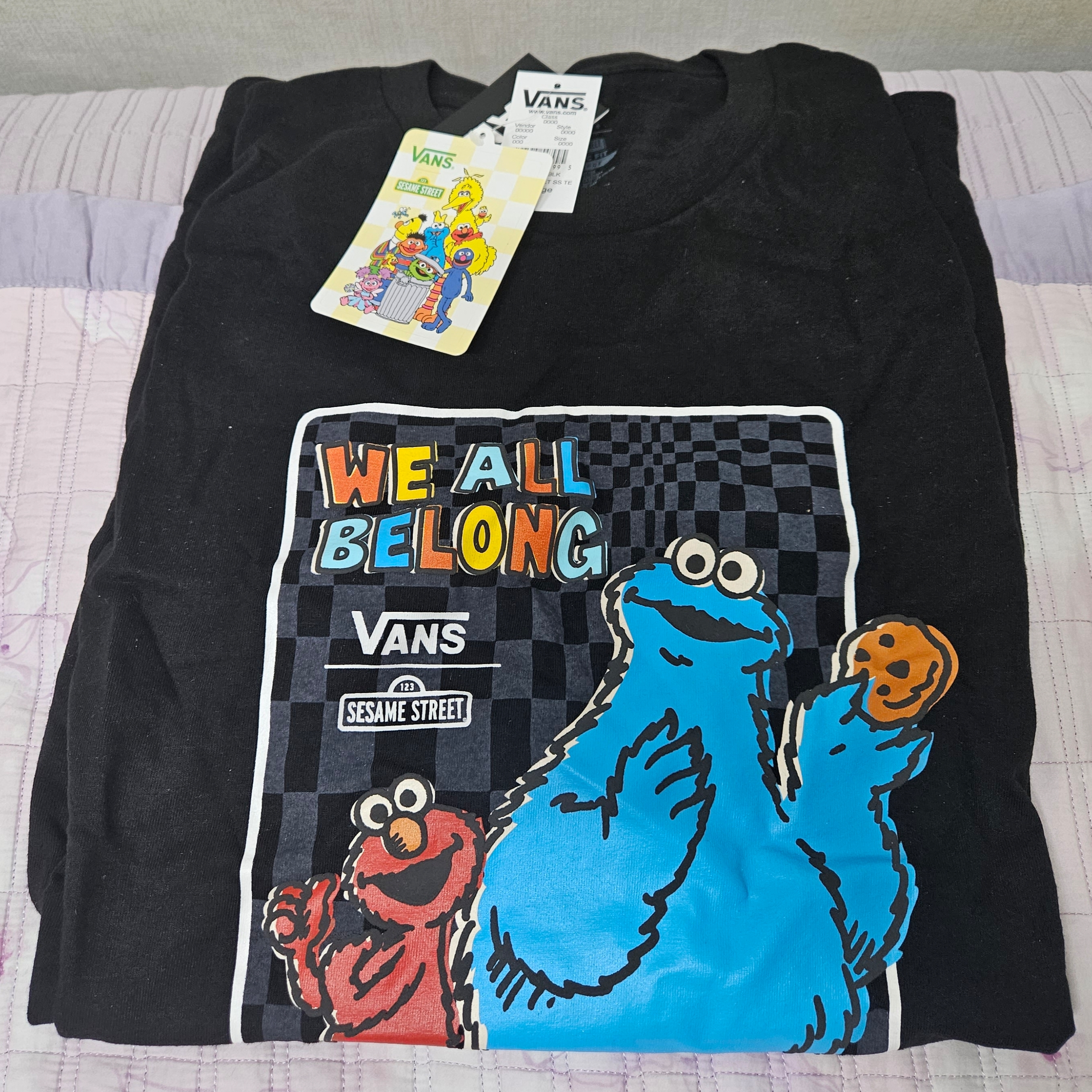 Vans x Sesame Street T-Shirt Black 착용 스타일
