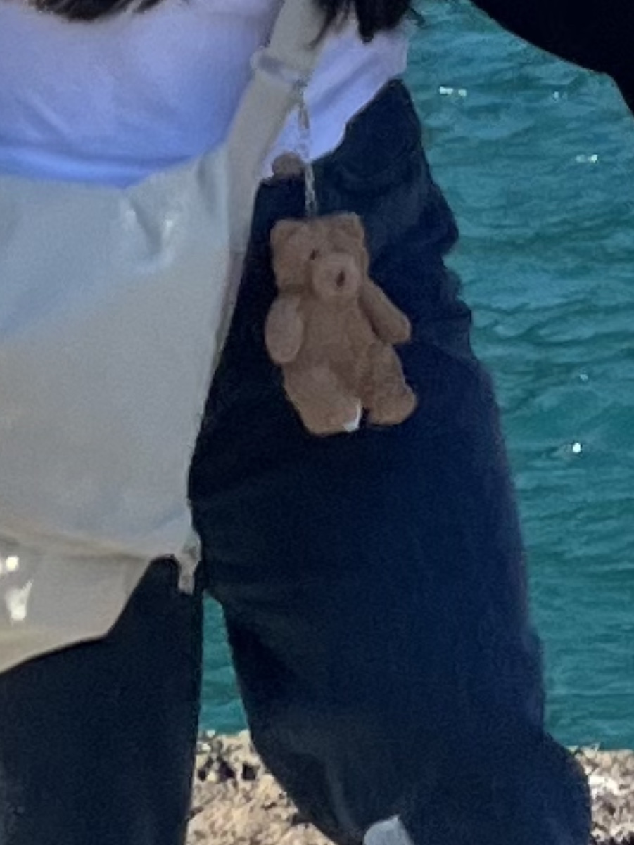 Jellycat Bartholomew Bear Bag Charm Brown 착용 스타일