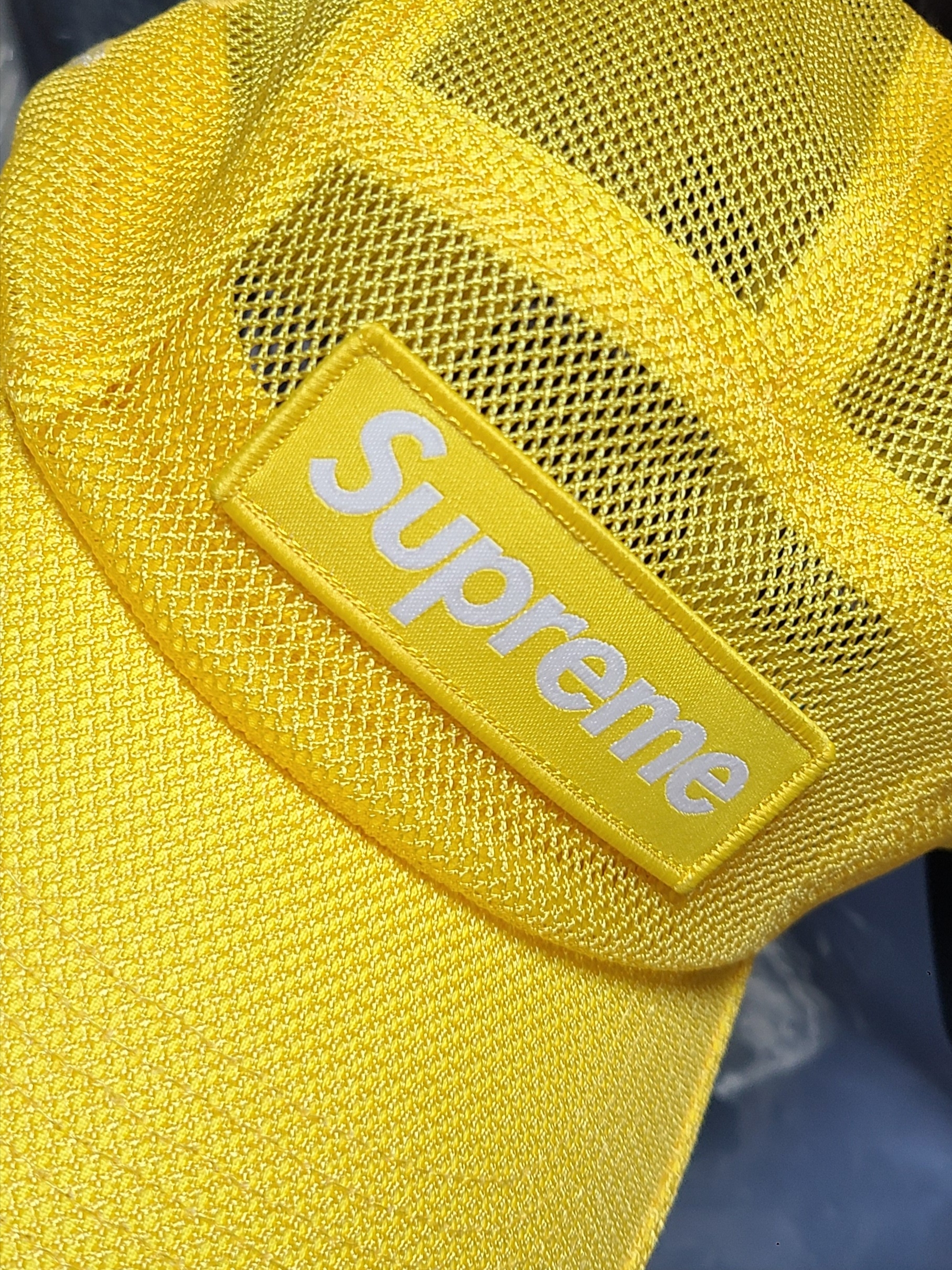 Supreme Mesh Cordura Camp Cap Yellow - 23SS 착용 스타일