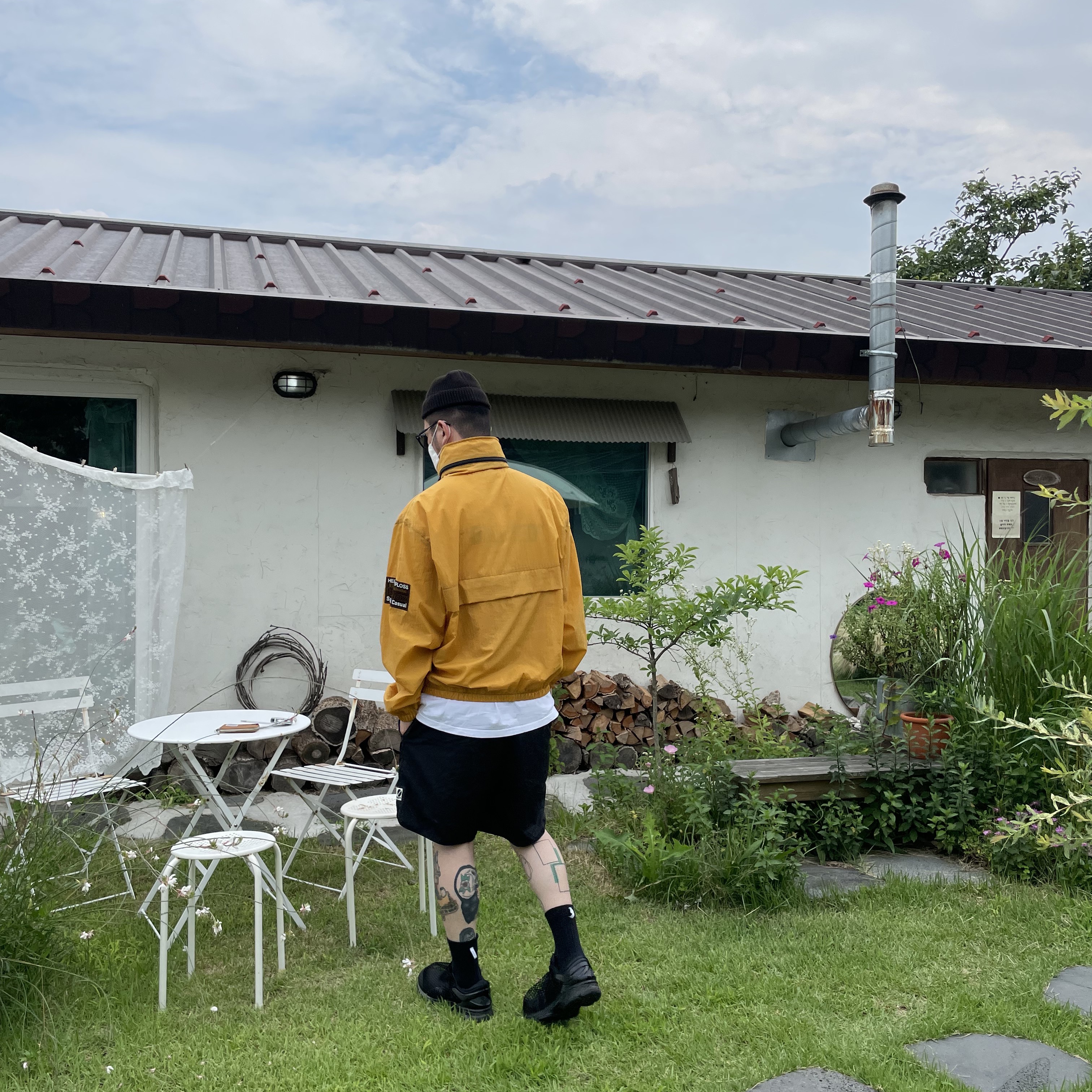 Helinox x Heritagefloss Nylon Washer Jacket Mustard 착용 스타일 - 1