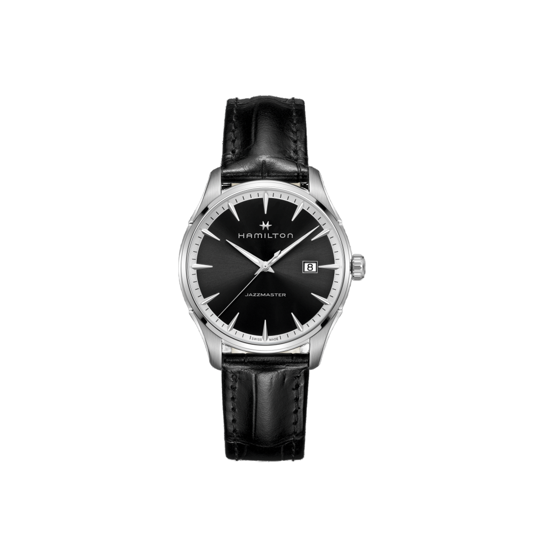 Hamilton Jazzmaster Gent Quartz 40mm Stainless Steel Calf Leather Black 상세 이미지 1