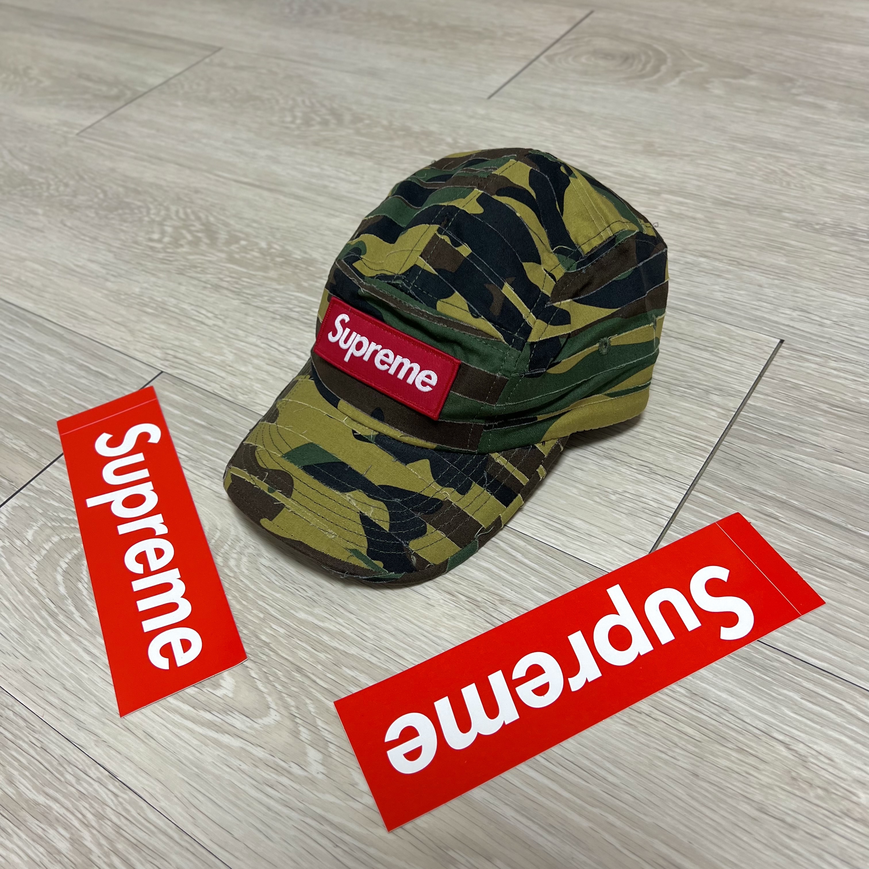 Supreme Layered Camo Camp Cap Green - 23SS 착용 스타일