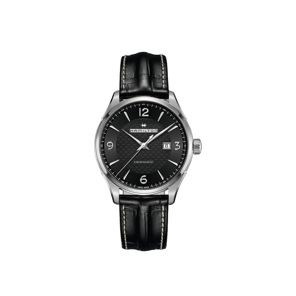 Hamilton Jazzmaster Viewmatic Auto 44mm Stainless Steel Calf Leather Black 상세 이미지 1