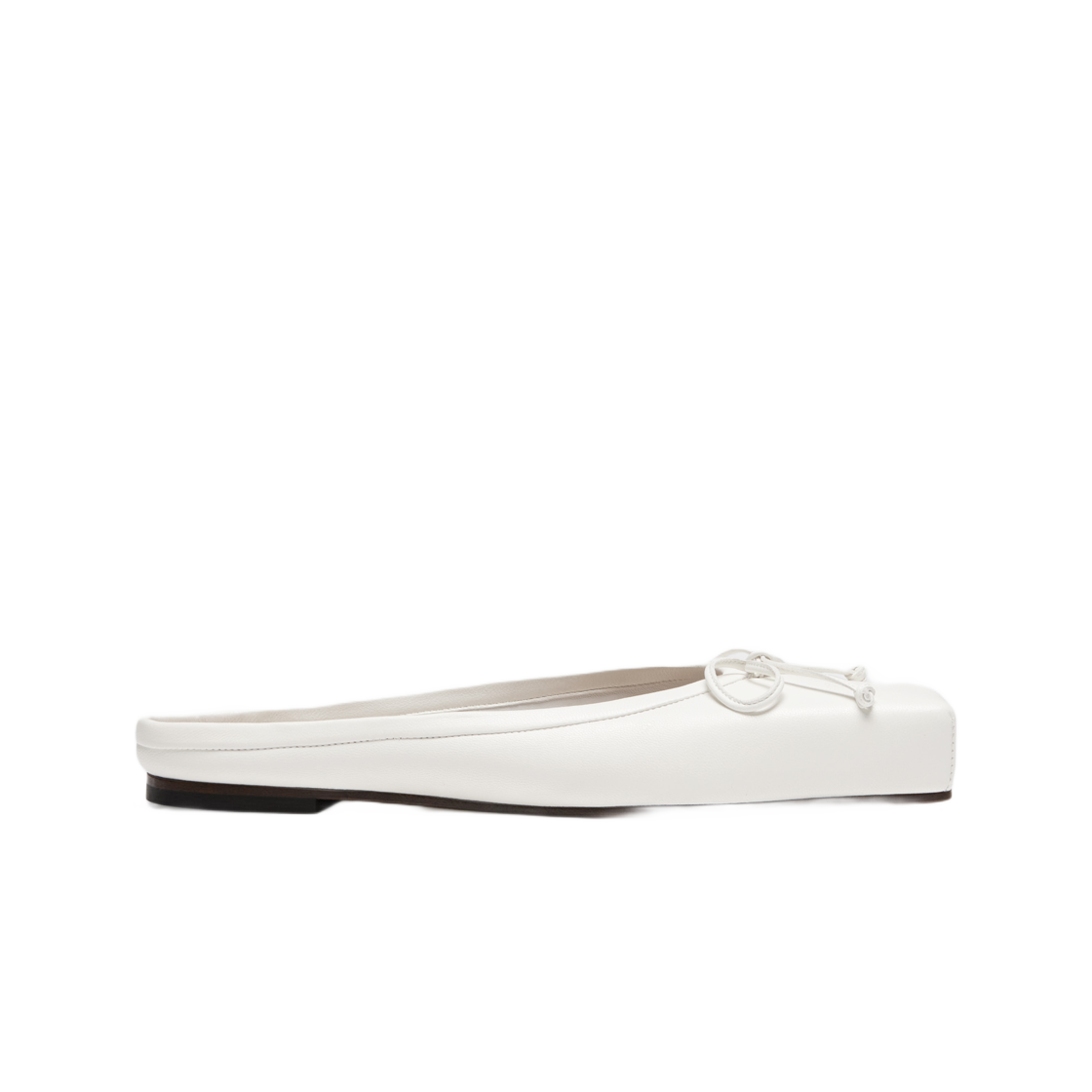 (W) 자크뮈스 레 뮬 플레이트 발레 발레리나 뮬 오프 화이트((W) Jacquemus Les Mules Plates Ballet Ballerina Mules Off White)