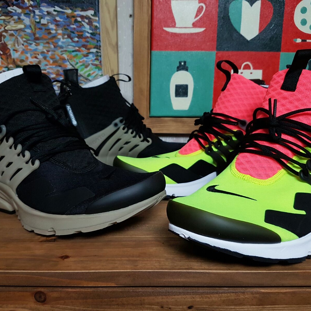 Nike x Acronym Air Presto Mid Multi-Color, Nike x Acronym Air Presto Mid Bamboo 착용 스타일