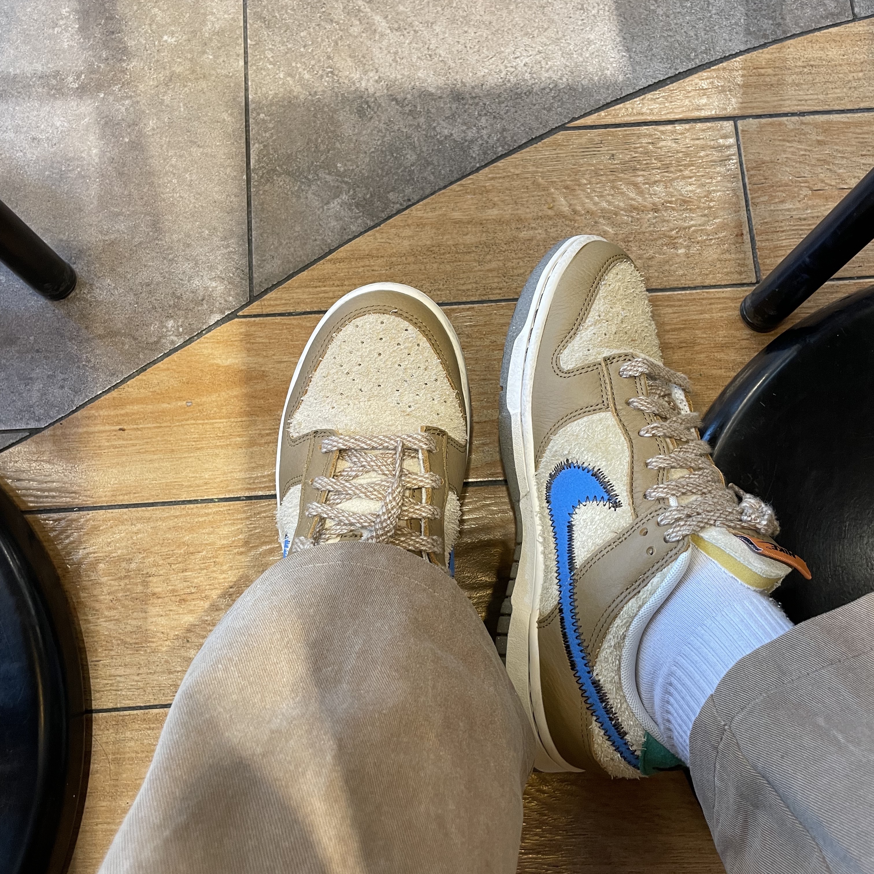 Nike x Size? Dunk Low Dark Driftwood Photo Blue 착용 스타일