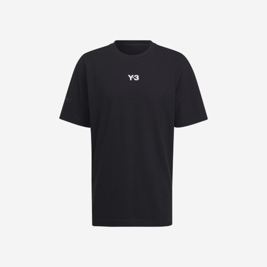 Y-3 숏슬리브 센터 프론트 로고 티셔츠 블랙
