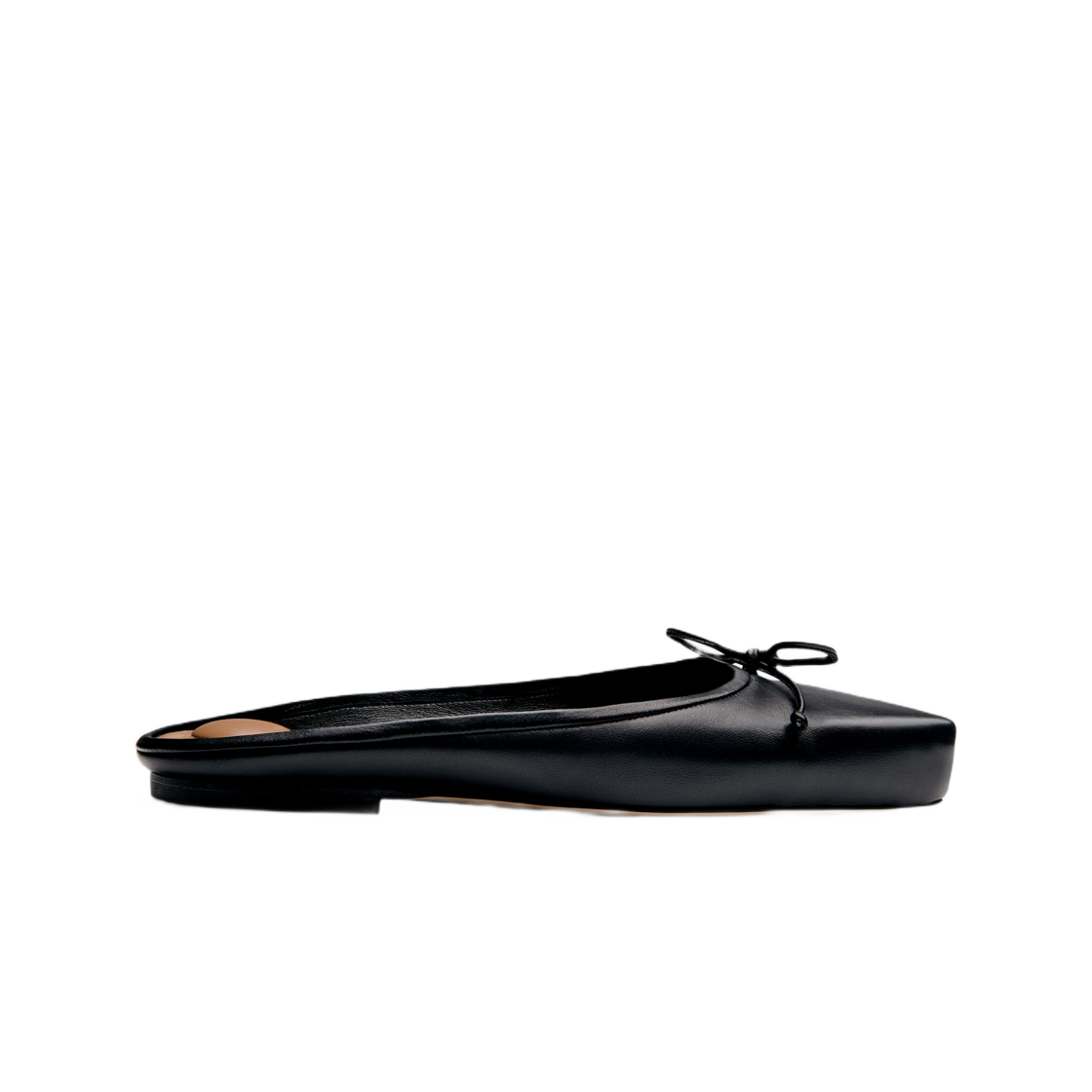 (W) 자크뮈스 레 뮬 플레이트 발레 발레리나 뮬 블랙((W) Jacquemus Les Mules Plates Ballet Ballerina Mules Black)