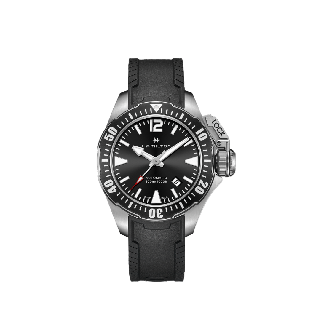 Hamilton Khaki Navy Frogman Auto 42mm Pin Buckle Black 상세 이미지 1